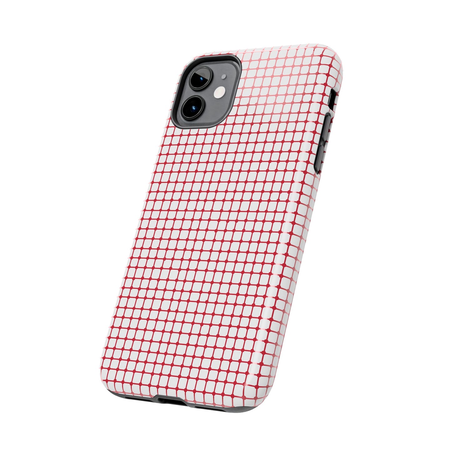 Dot Grid White / Red Phone Case