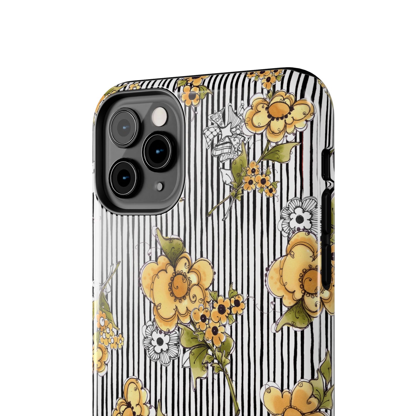 Bee Floral White / Black Phone Case