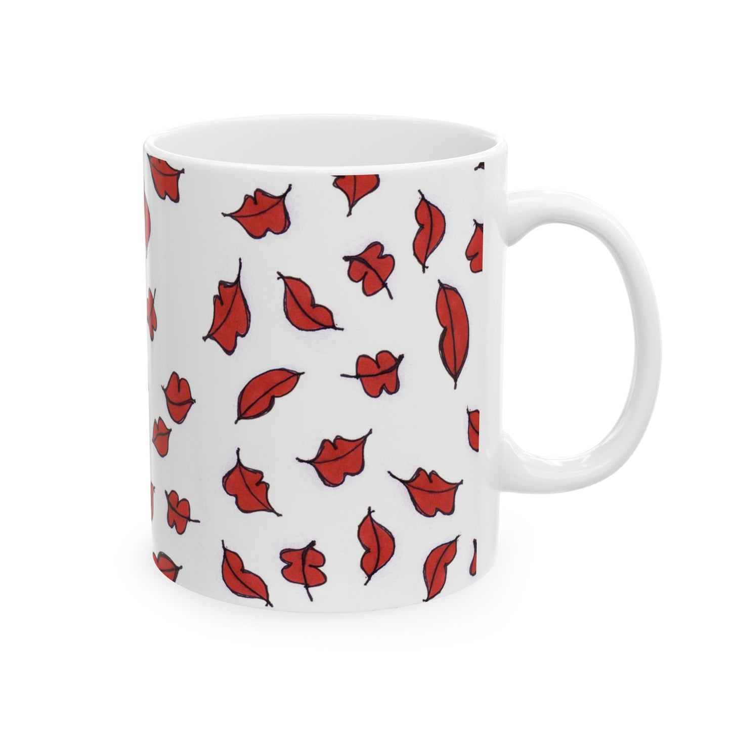 Autumn Lips White Cup