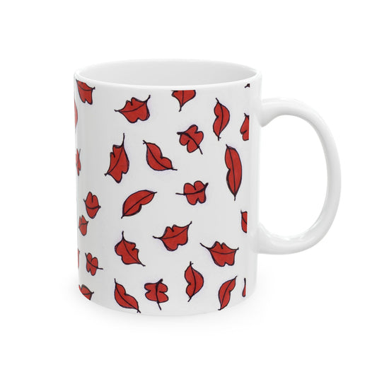 Autumn Lips White Cup