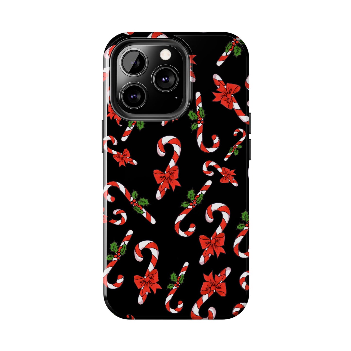Candy Cane Crowd Black Phone Case