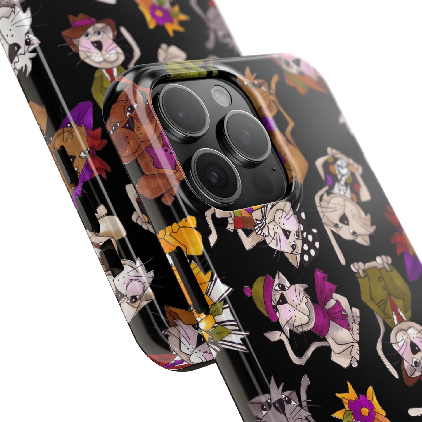 Spice Cats Tossed Black Phone Case