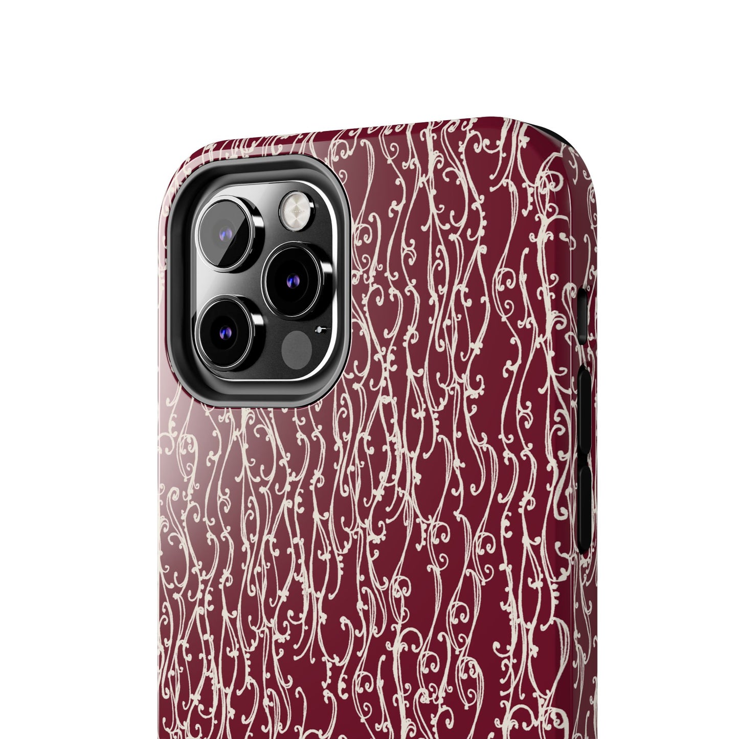 Swan Scroll Red / White Phone Case