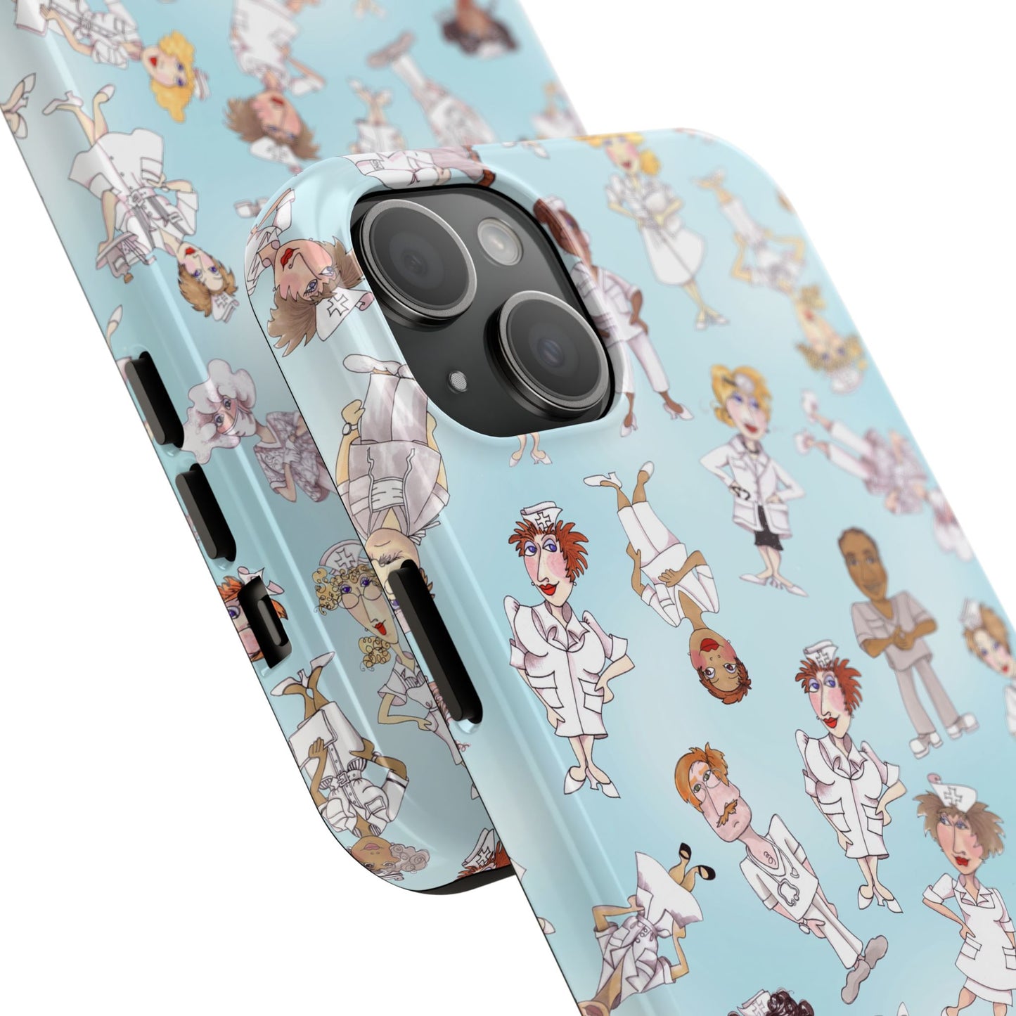 Tossed Nurses Aqua Phone Case