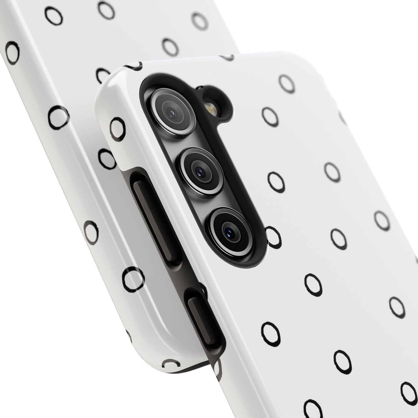 Open Dots White / Black Phone Case