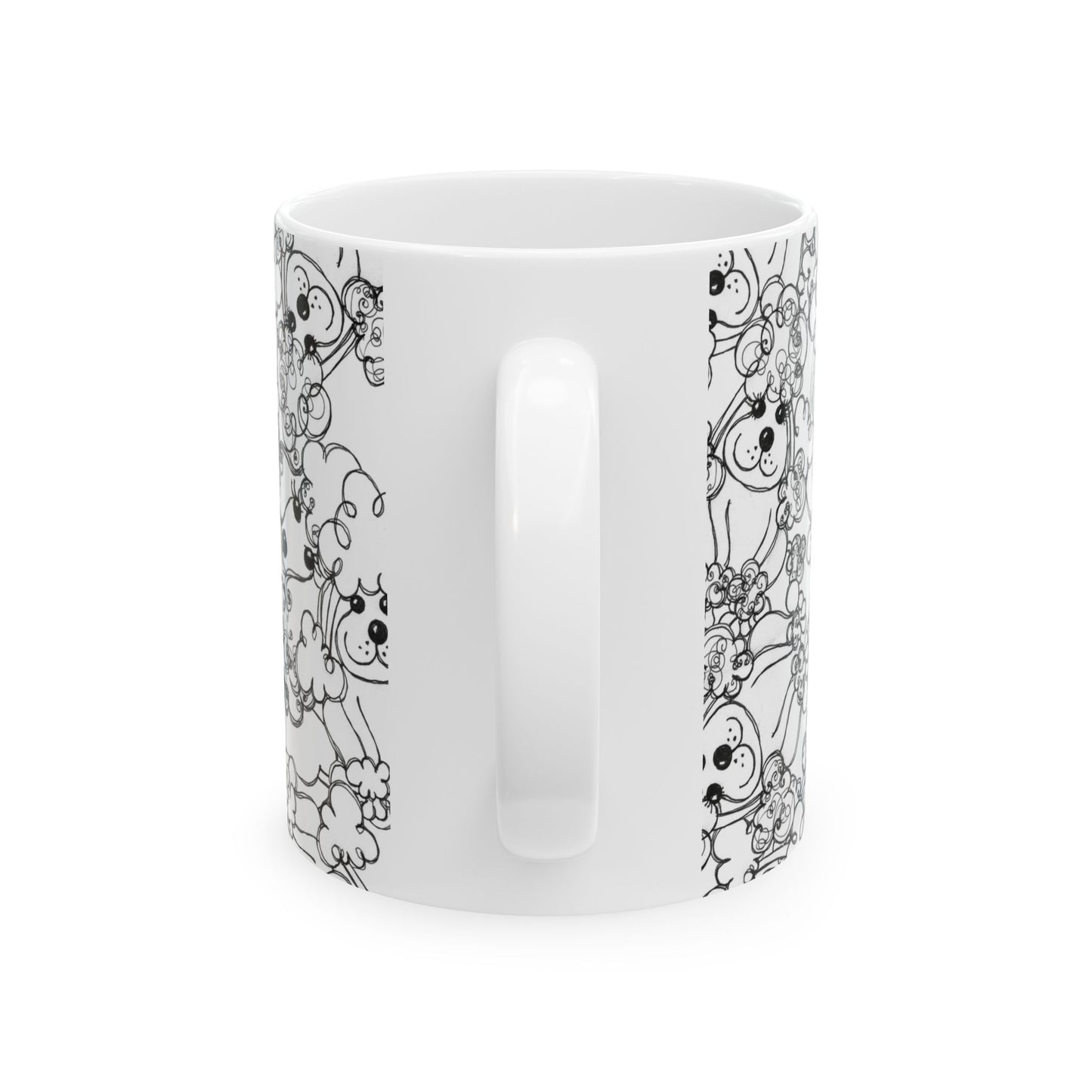 Poodle Party White Cup