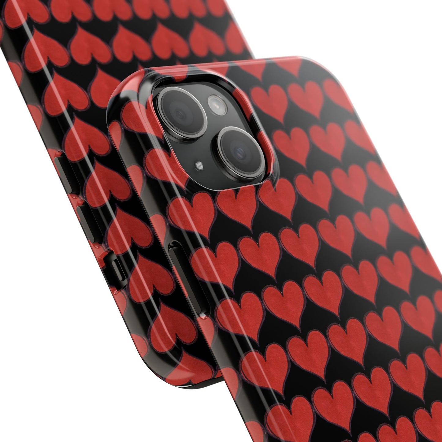 Heartbeats Black / Red Phone Case