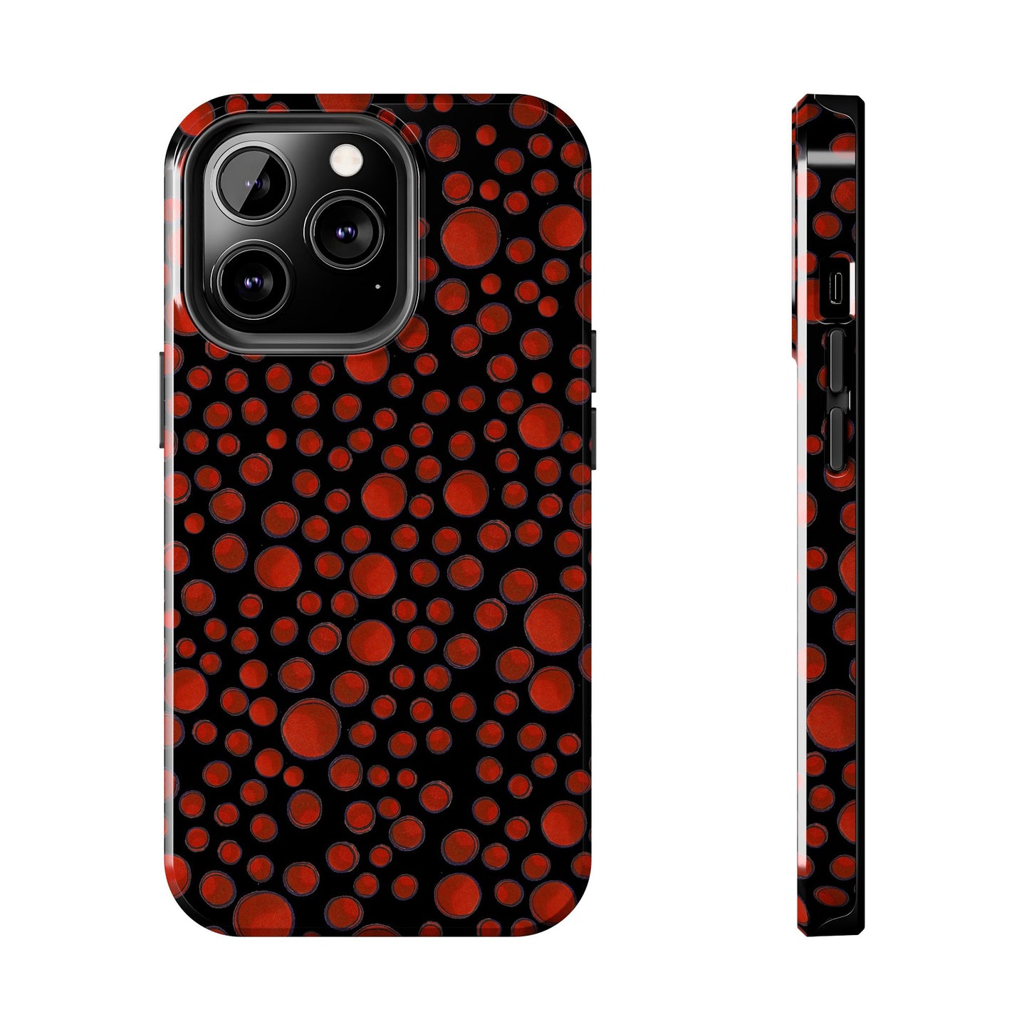 Dot Assortment Black / Red Phone Case
