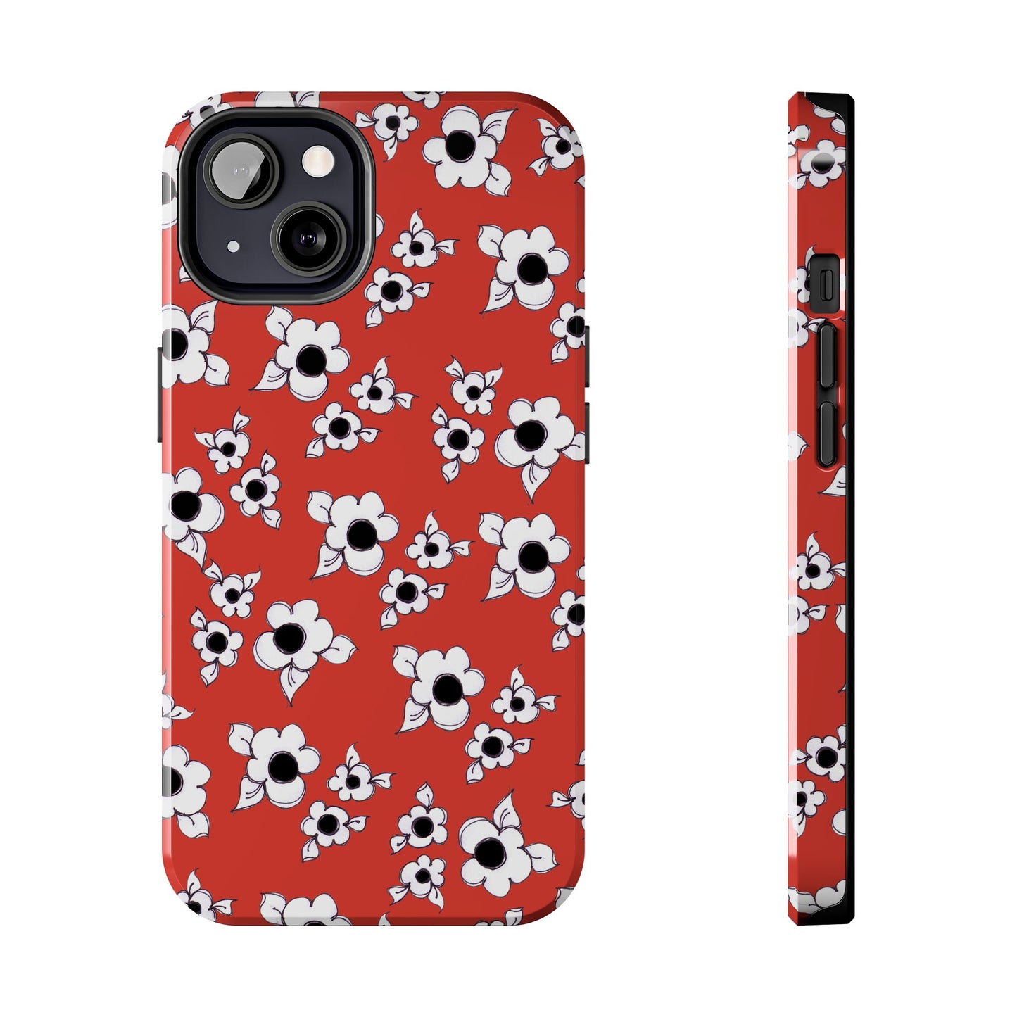 Daisy Cluster Red / Black Phone Case