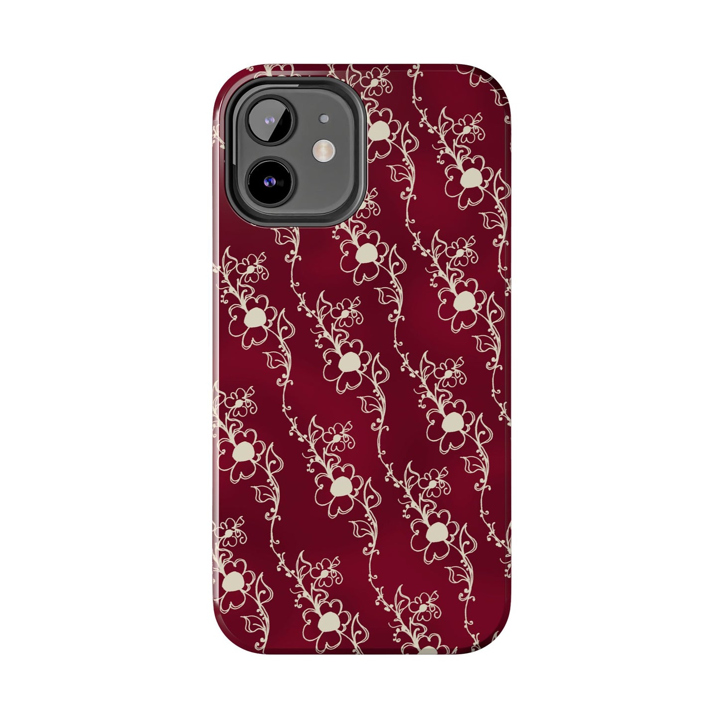 Diagonal Daisies Red / Ivory Phone Case