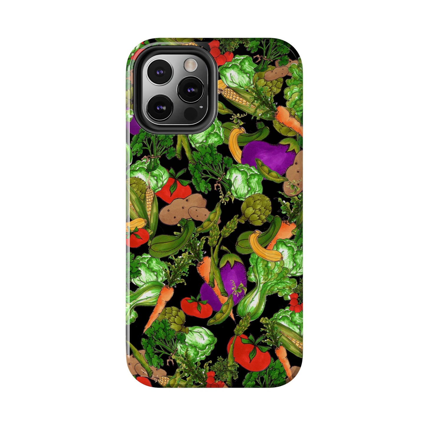 Veggie Jungle Black Phone Case