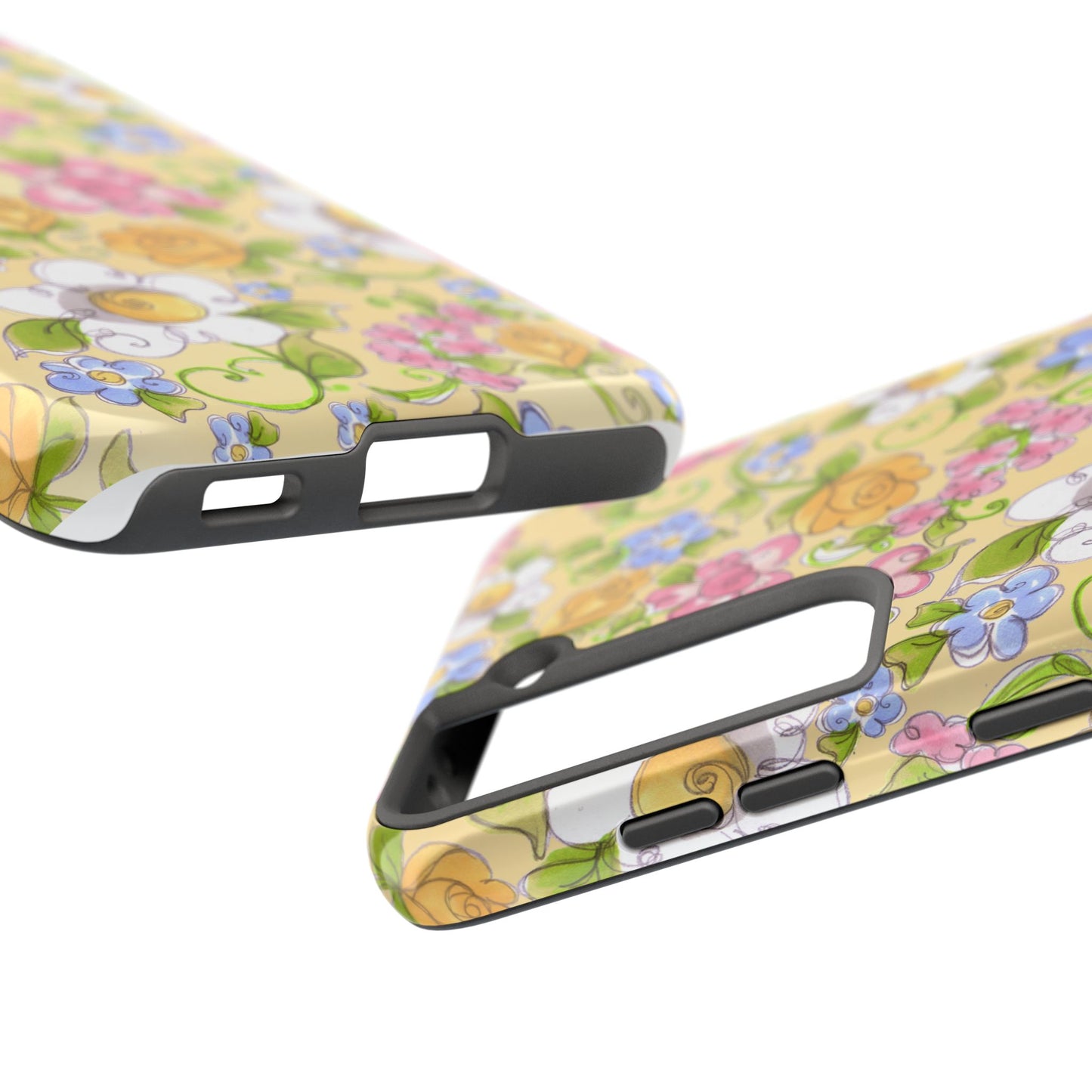 Flower Frolic Yellow Phone Case
