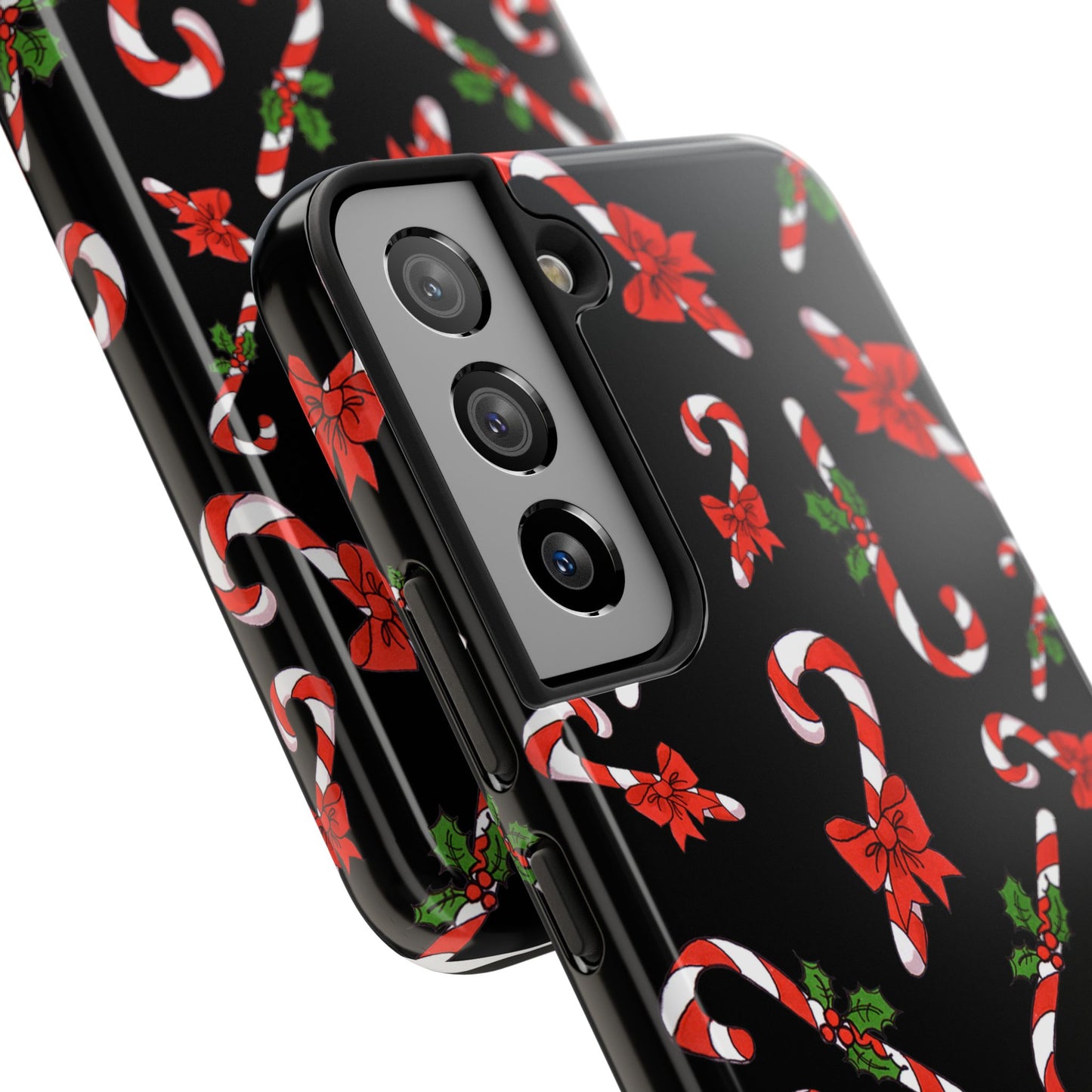 Candy Cane Crowd Black Phone Case