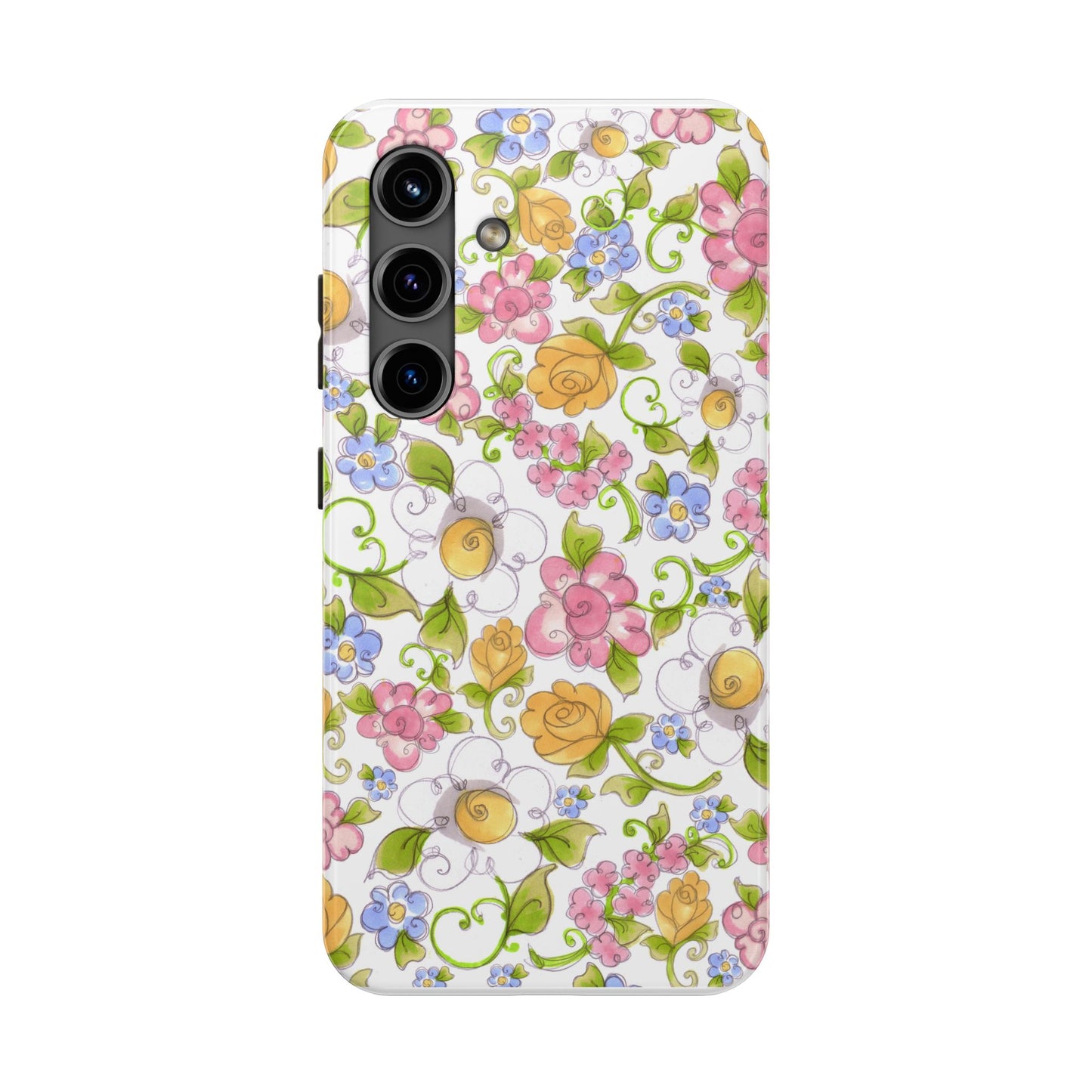 Flower Frolic White Phone Case