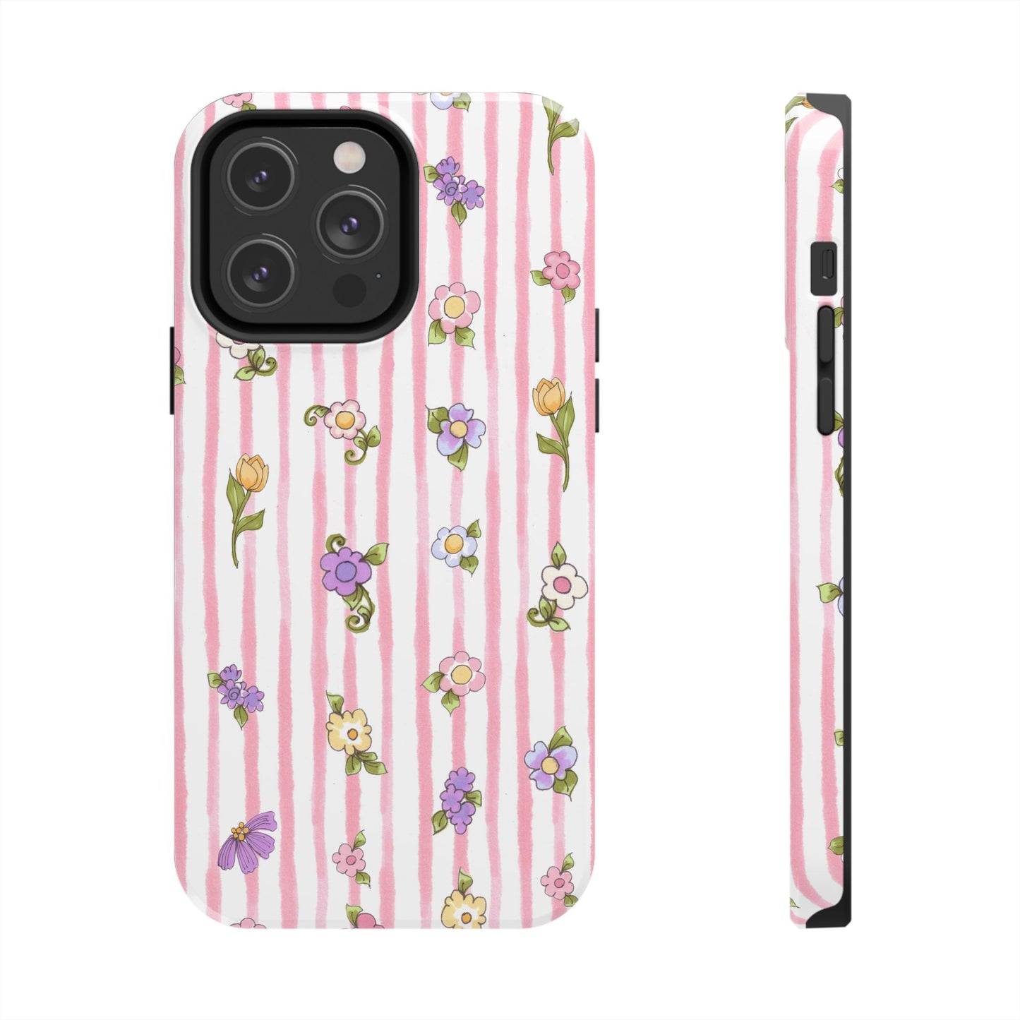 Pretty Posie Stripe Phone Case