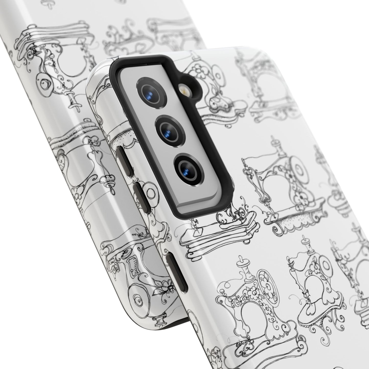 Sew Sew White / Black Phone Case