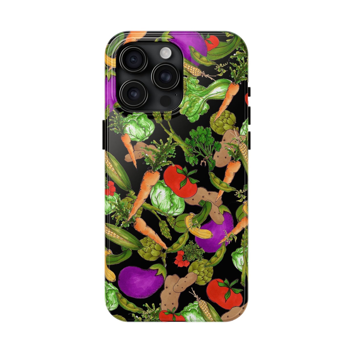 Veggie Jungle Black Phone Case