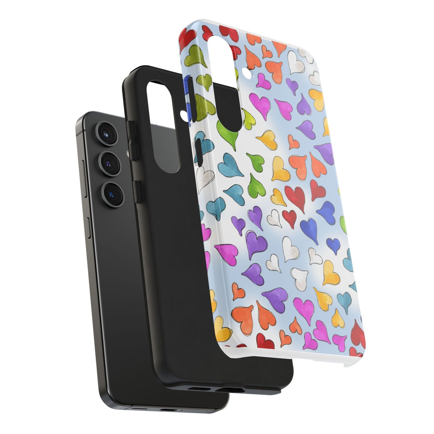 Happy Hearts Blue Sky Phone Case