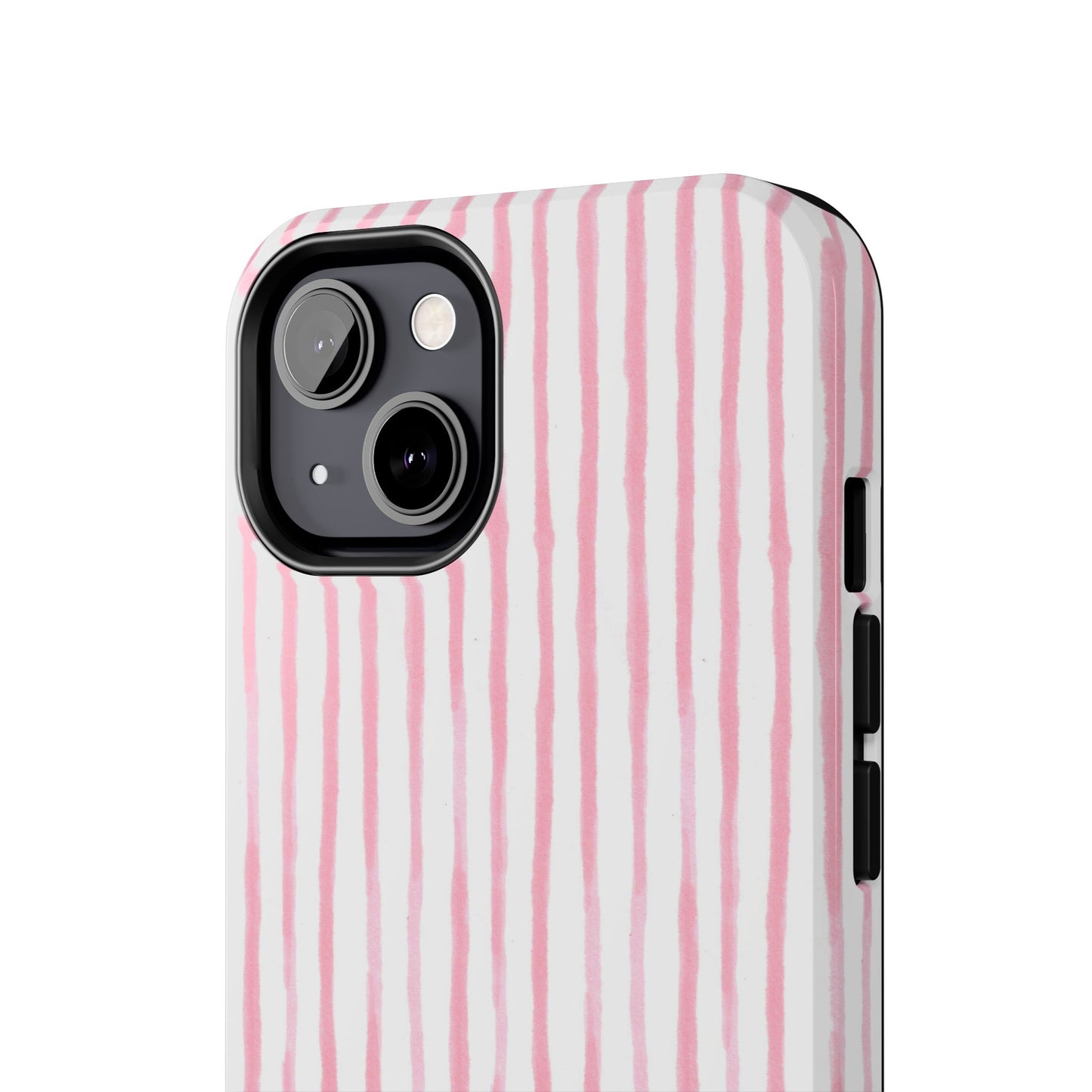 Happy Stripe White / Pink Phone Case