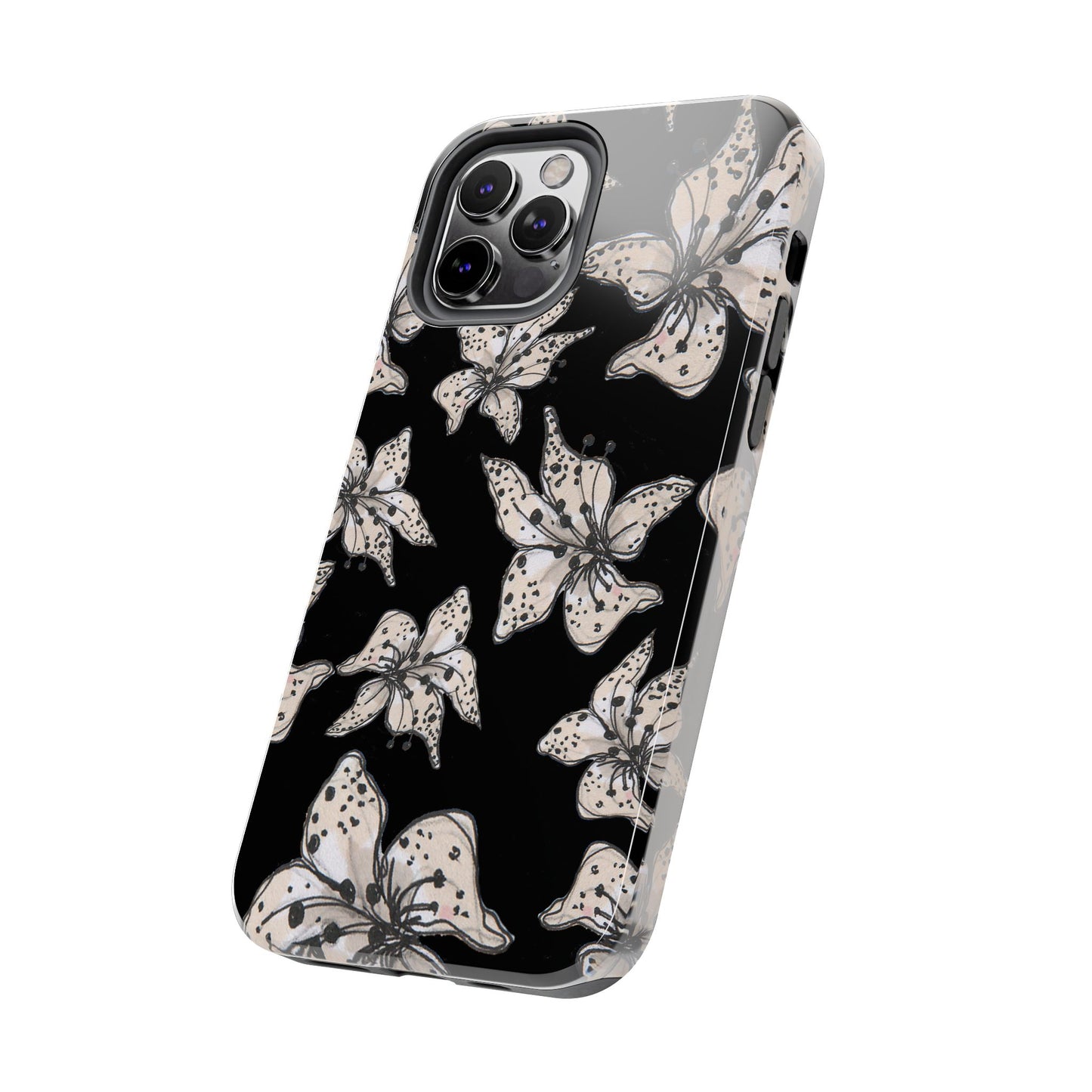 Spotted Lilies Black Phone Case