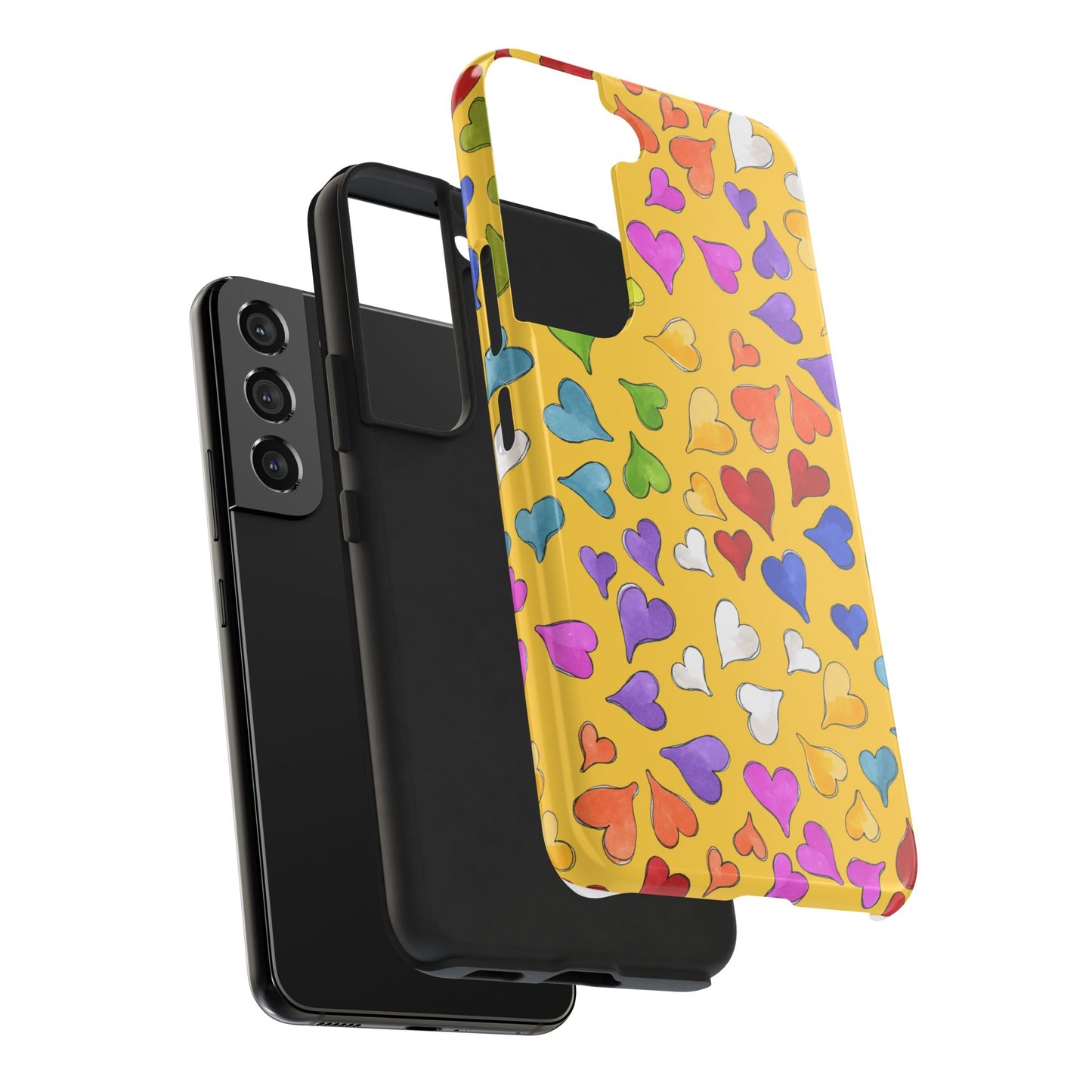 Happy Hearts Yellow Phone Case
