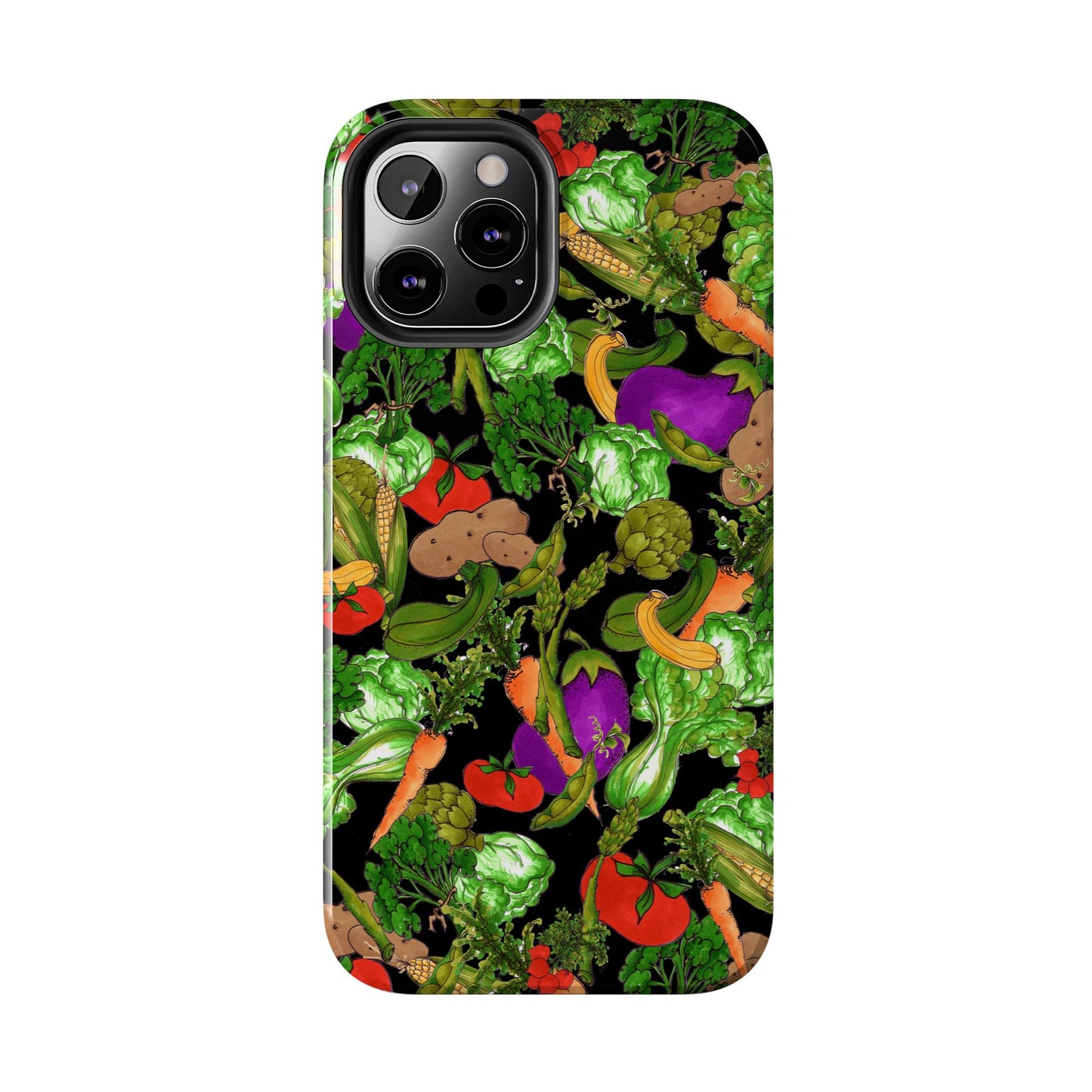 Veggie Jungle Black Phone Case