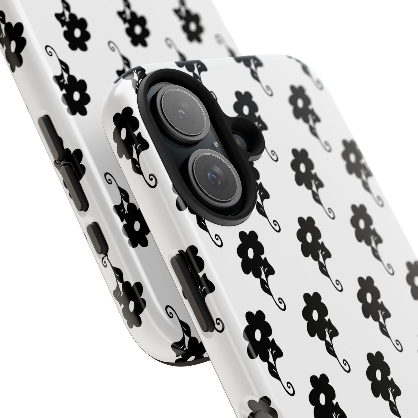 Flowers White / Black Phone Case