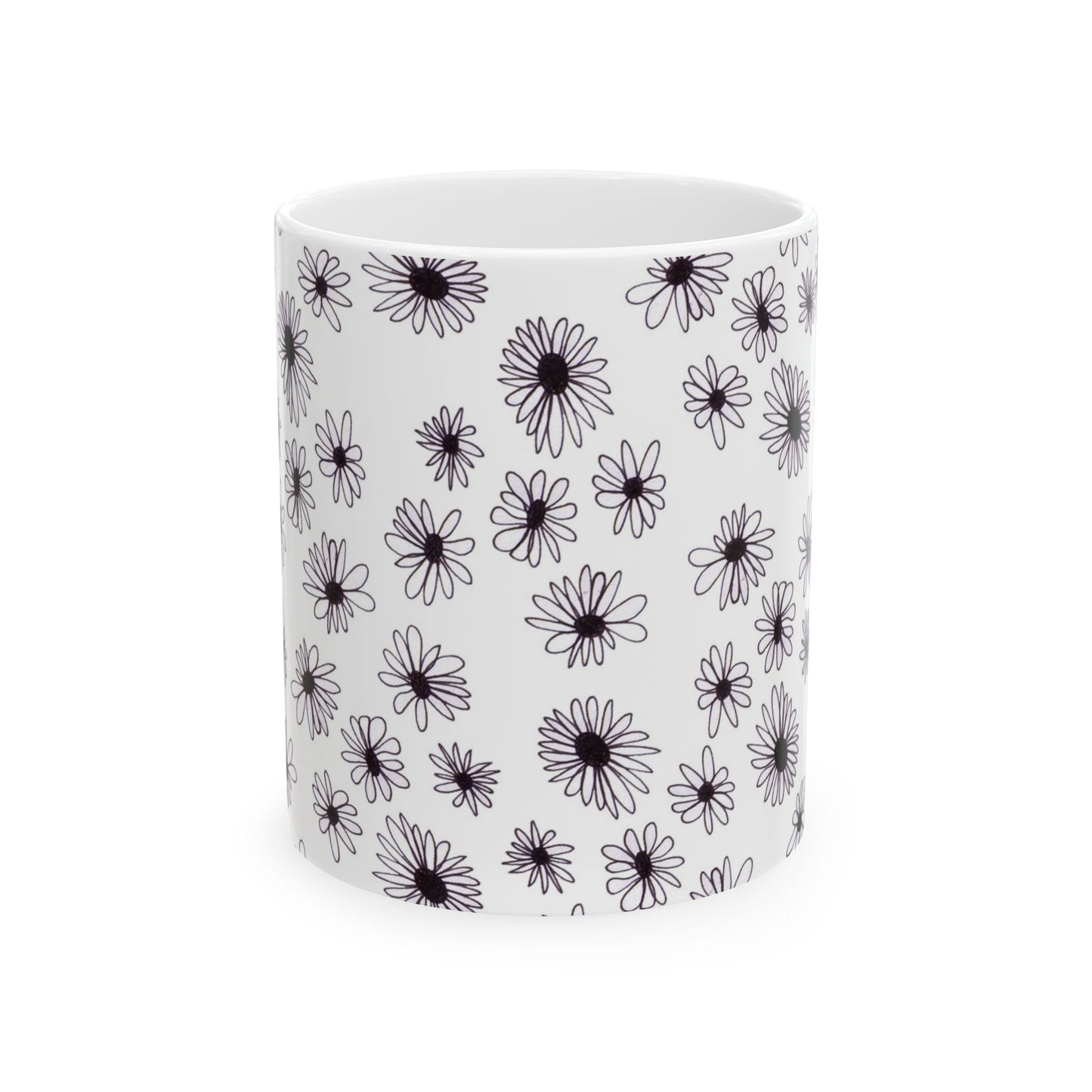 Random Daisy White / Black Cup