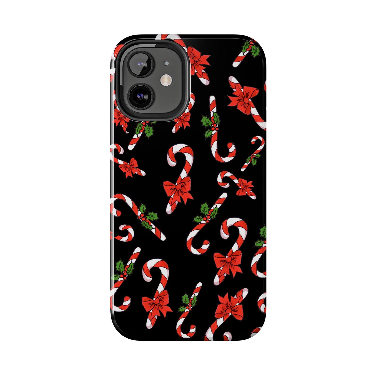 Candy Cane Crowd Black Phone Case