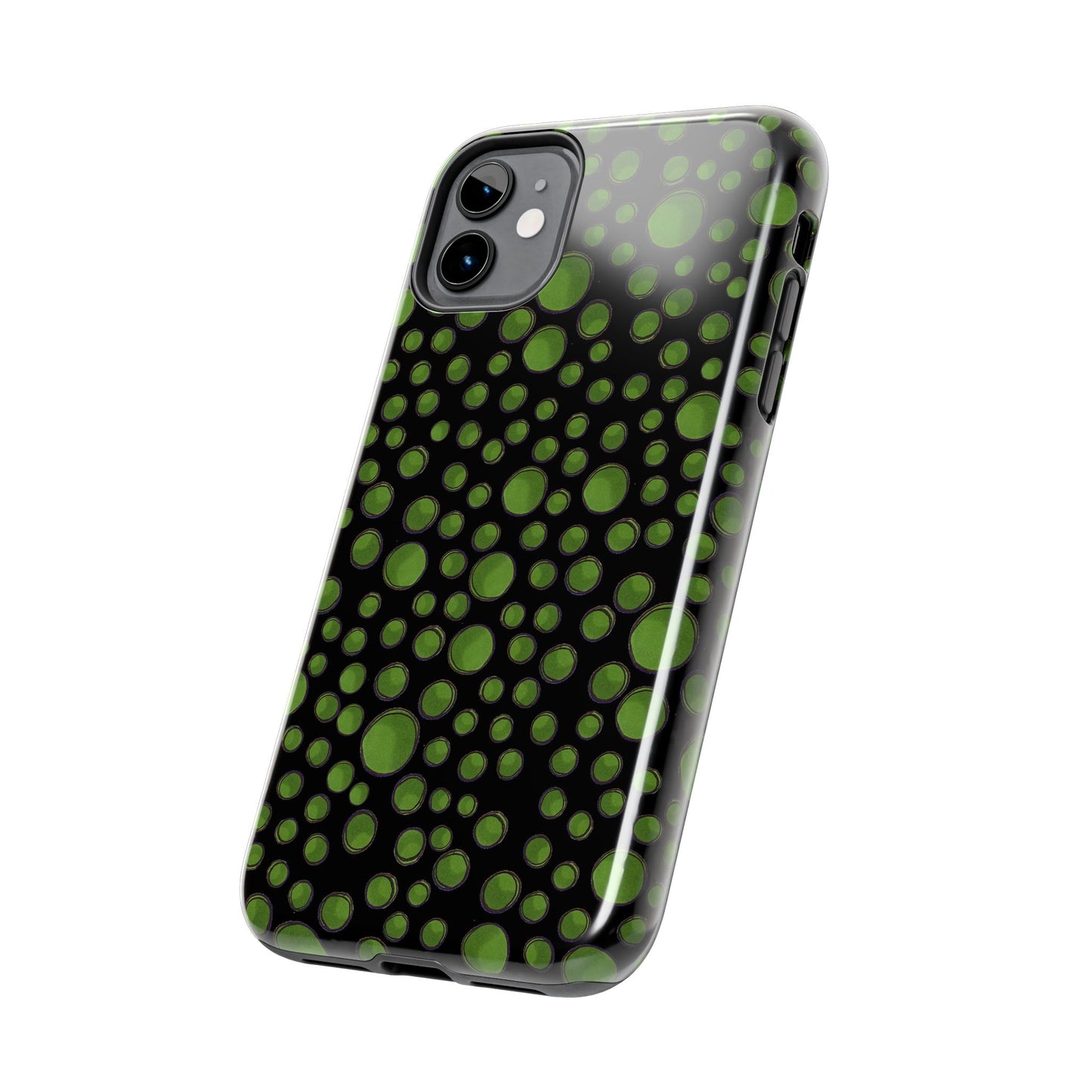 Dot Assortment Black / Green Phone Case