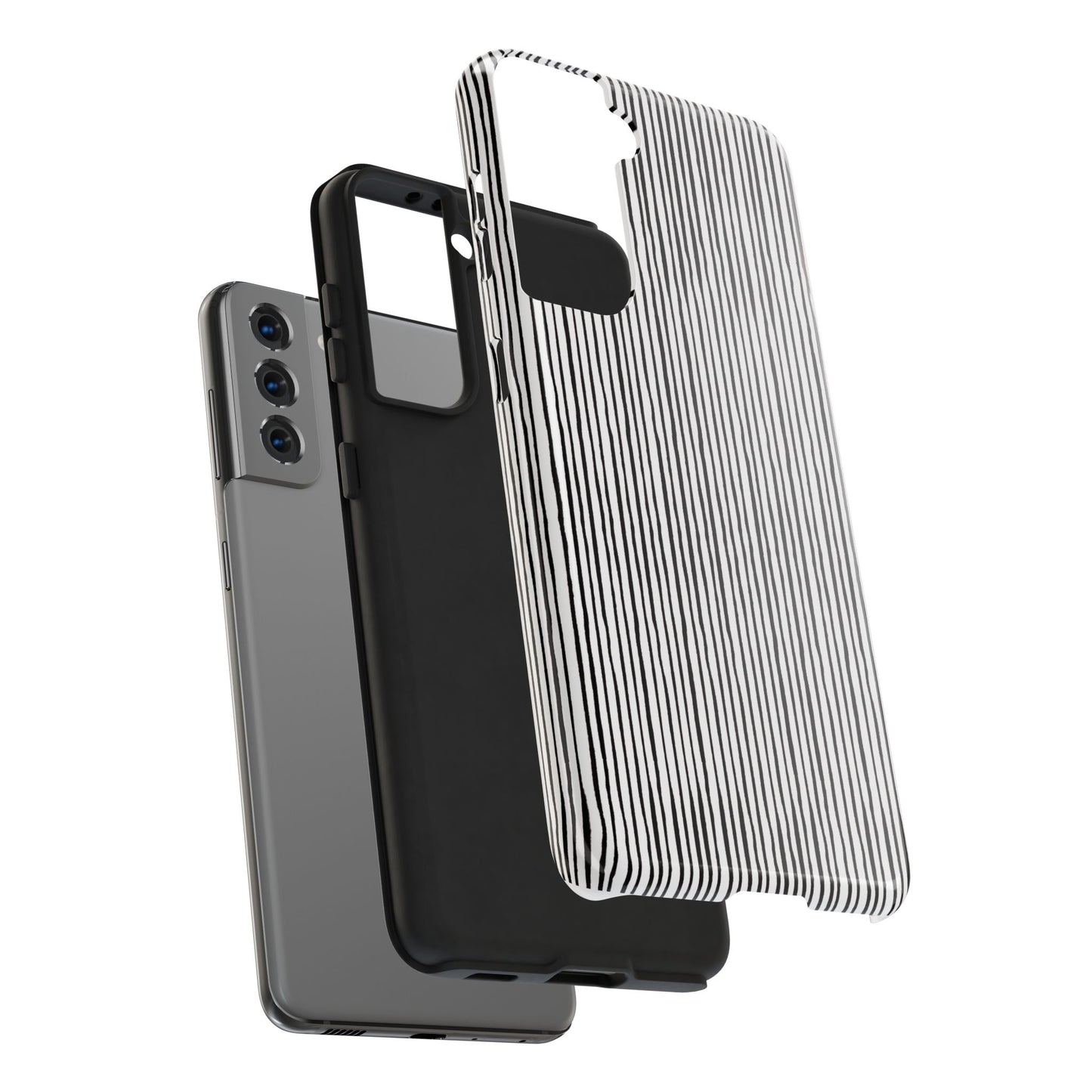 Quirky Pin Stripe White / Black Phone Case