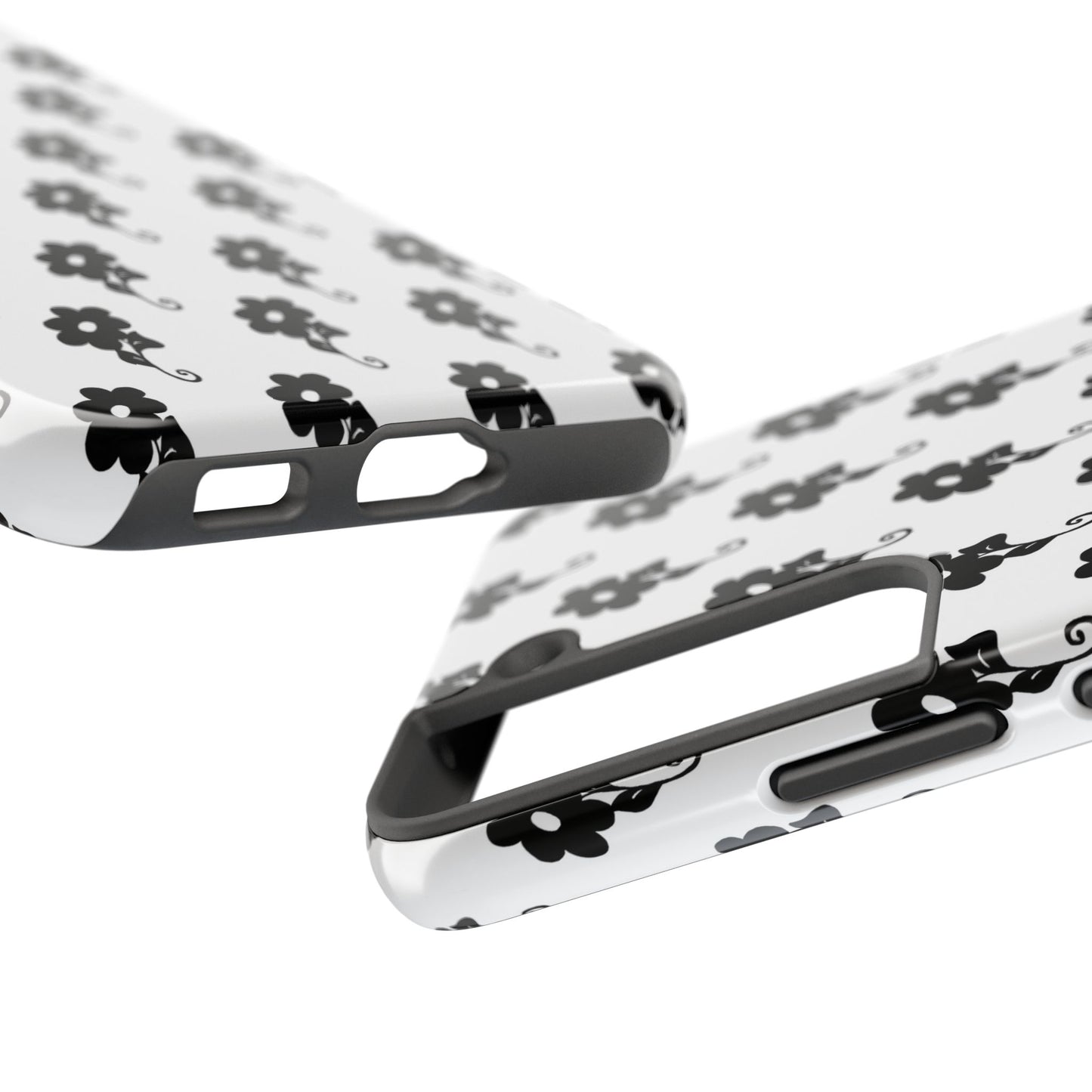 Flowers White / Black Phone Case