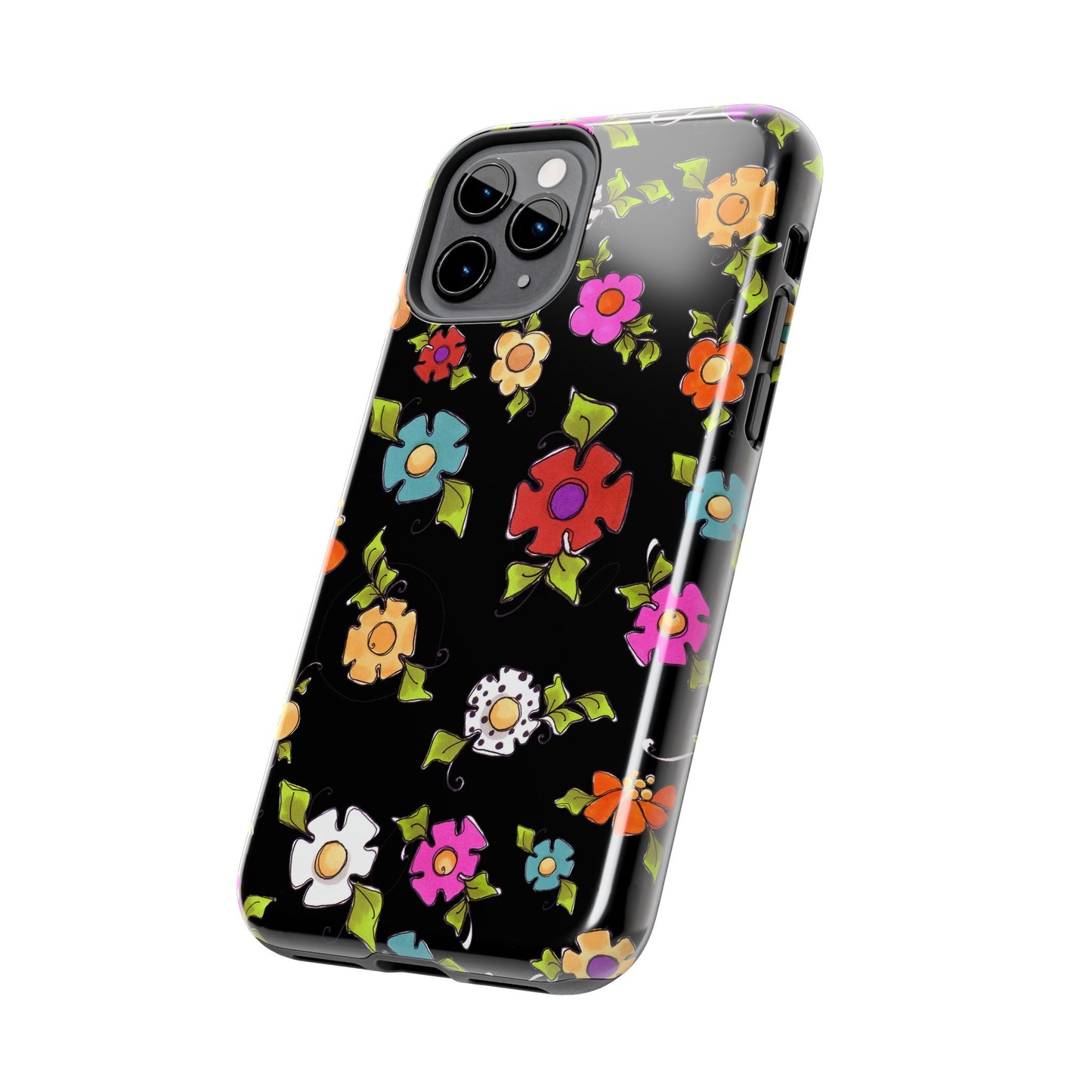 Dog Blooms Black Phone Case