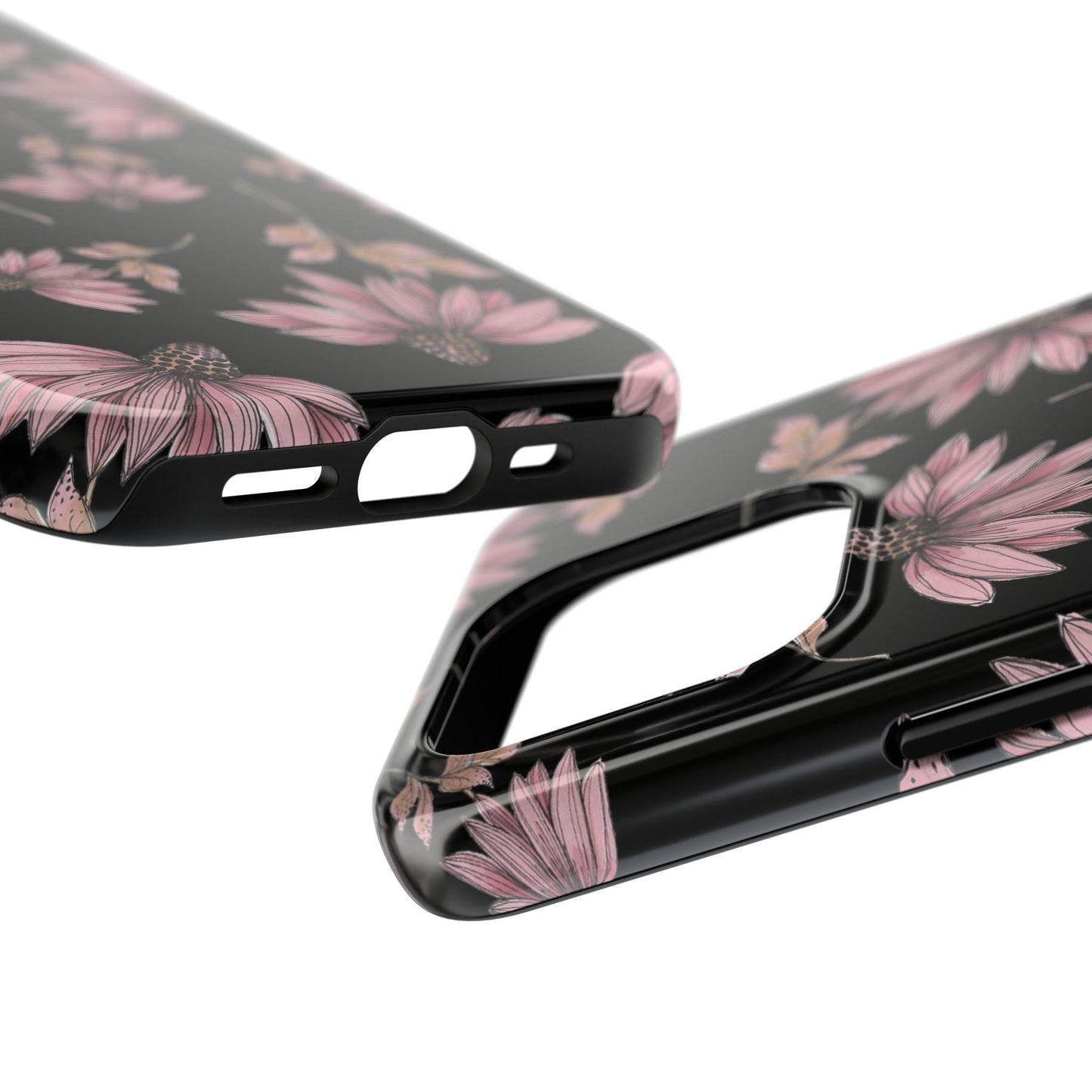 Wild Cone Flowers Black Phone Case