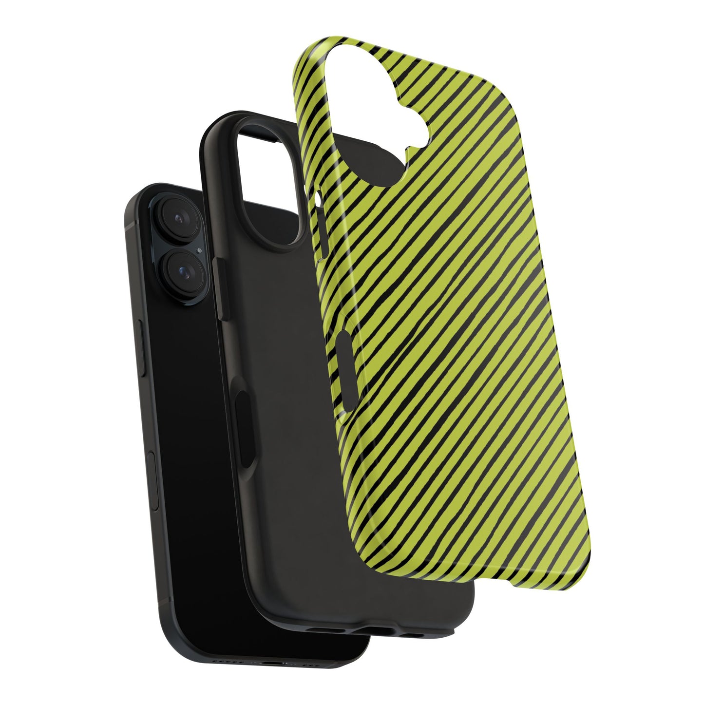 Quirky Bias Stripe Green / Black Phone Case