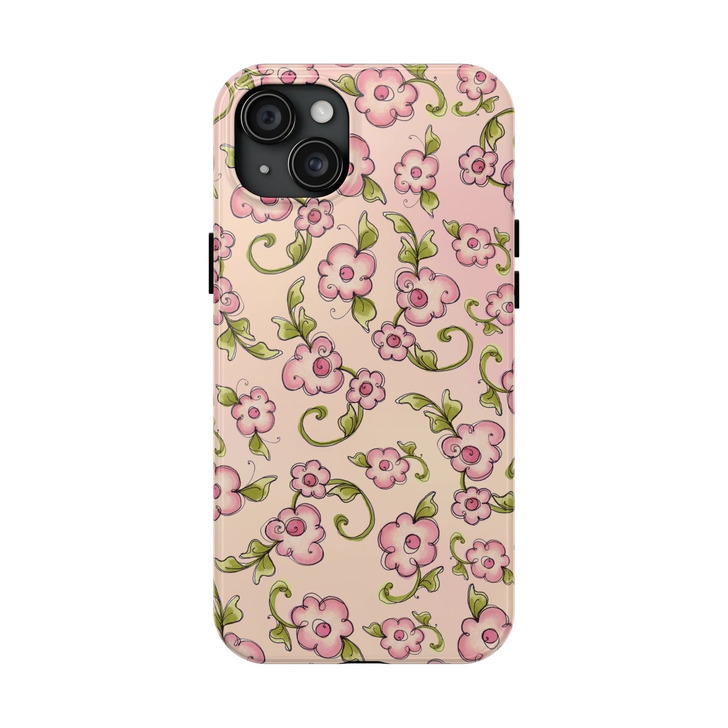 Scroll Daisies Peach / Peach Phone Case