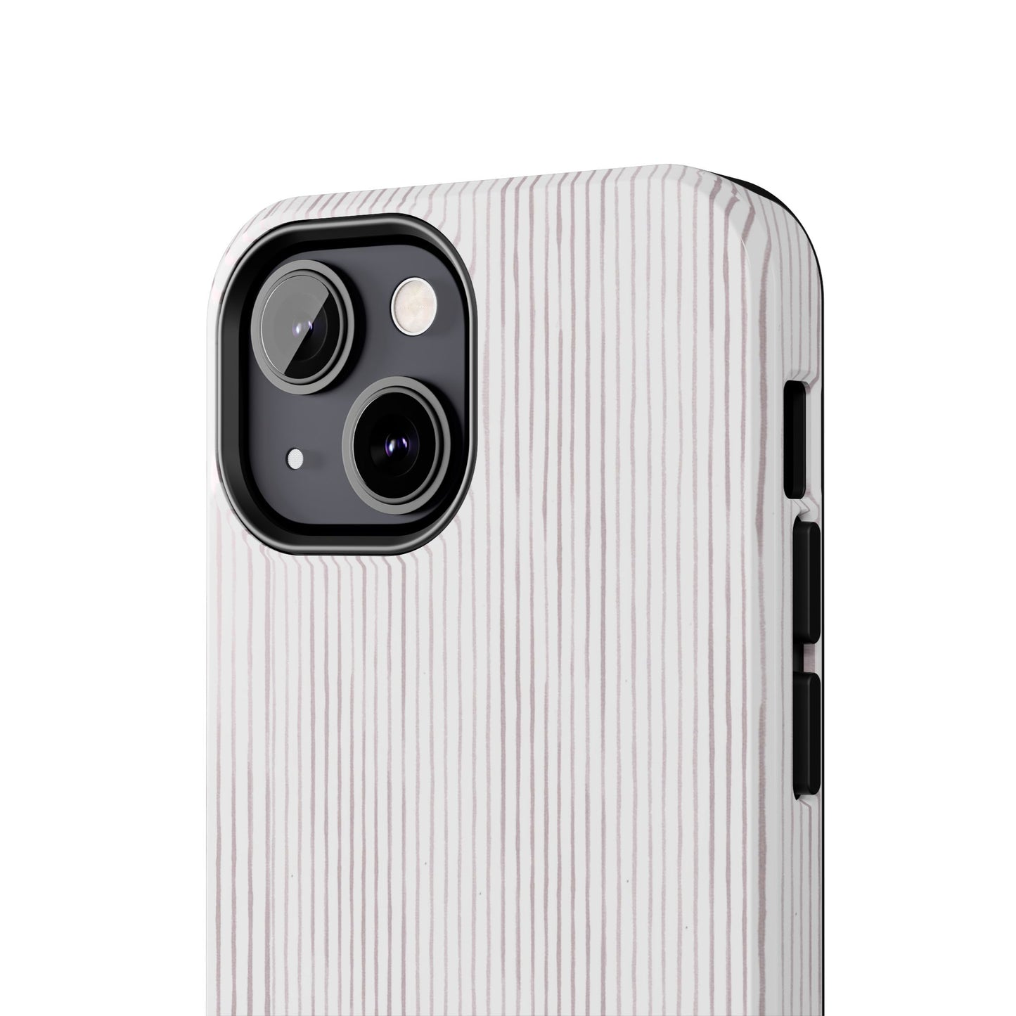Happy Stripe White / Silver Phone Case