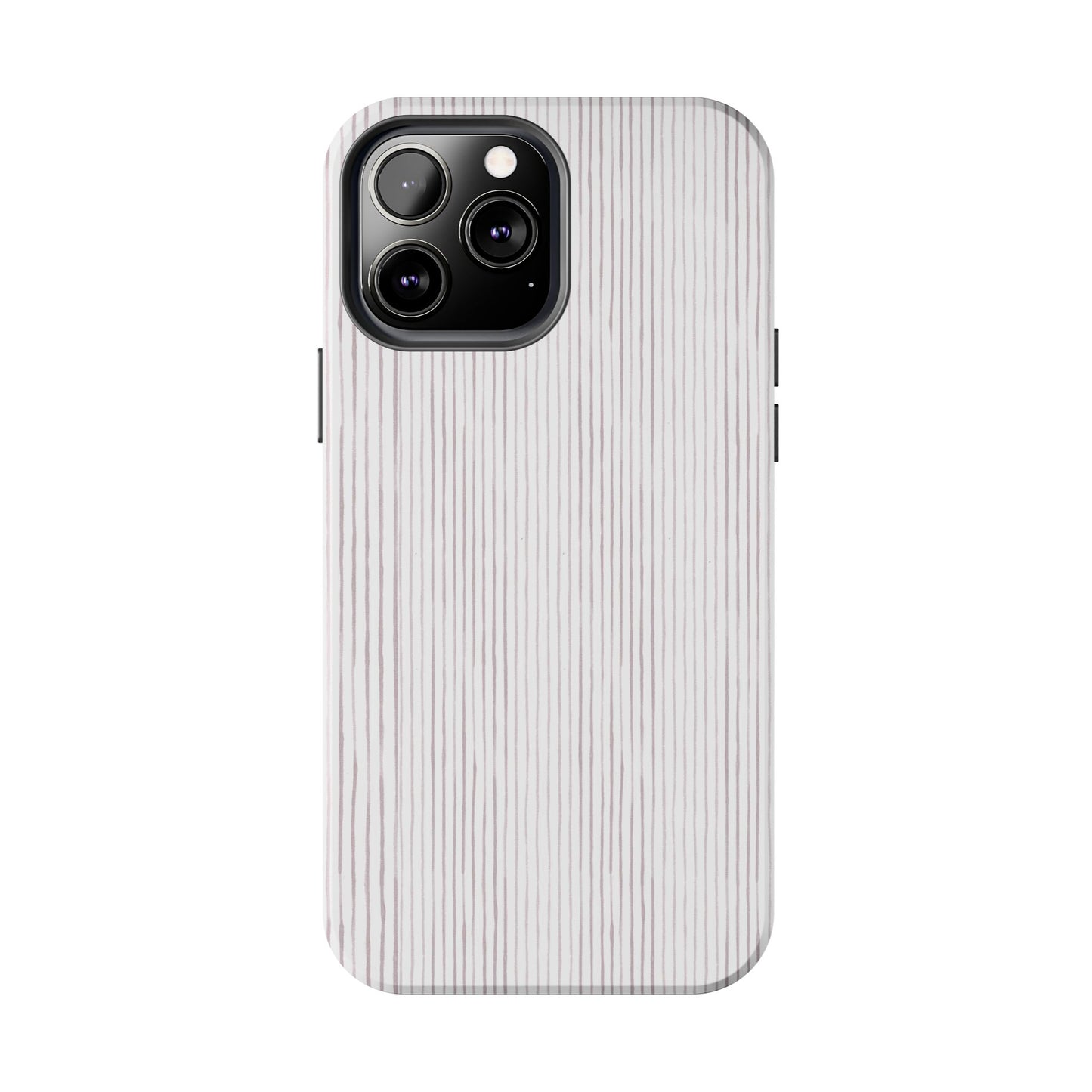 Happy Stripe White / Silver Phone Case