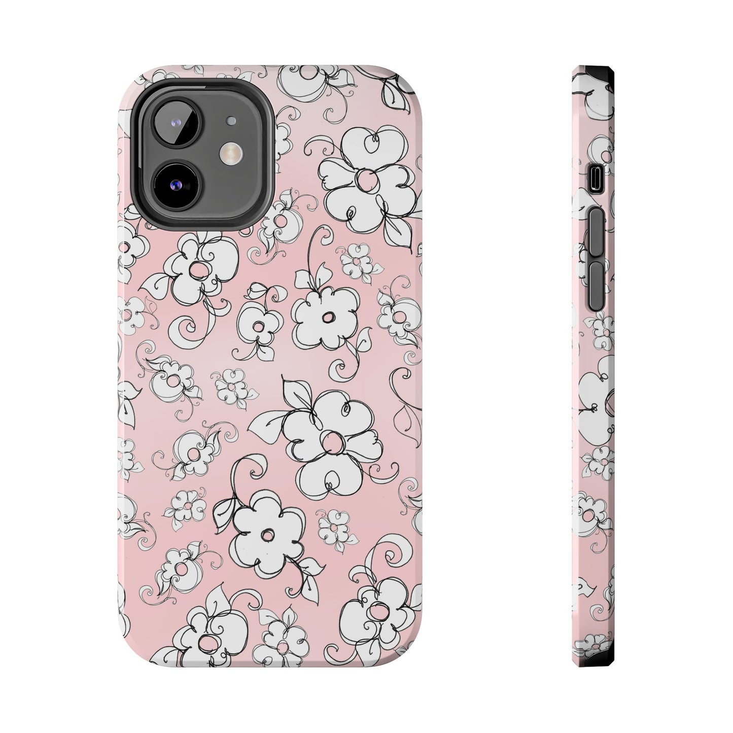 Lady Flowers Pink Sky Phone Case