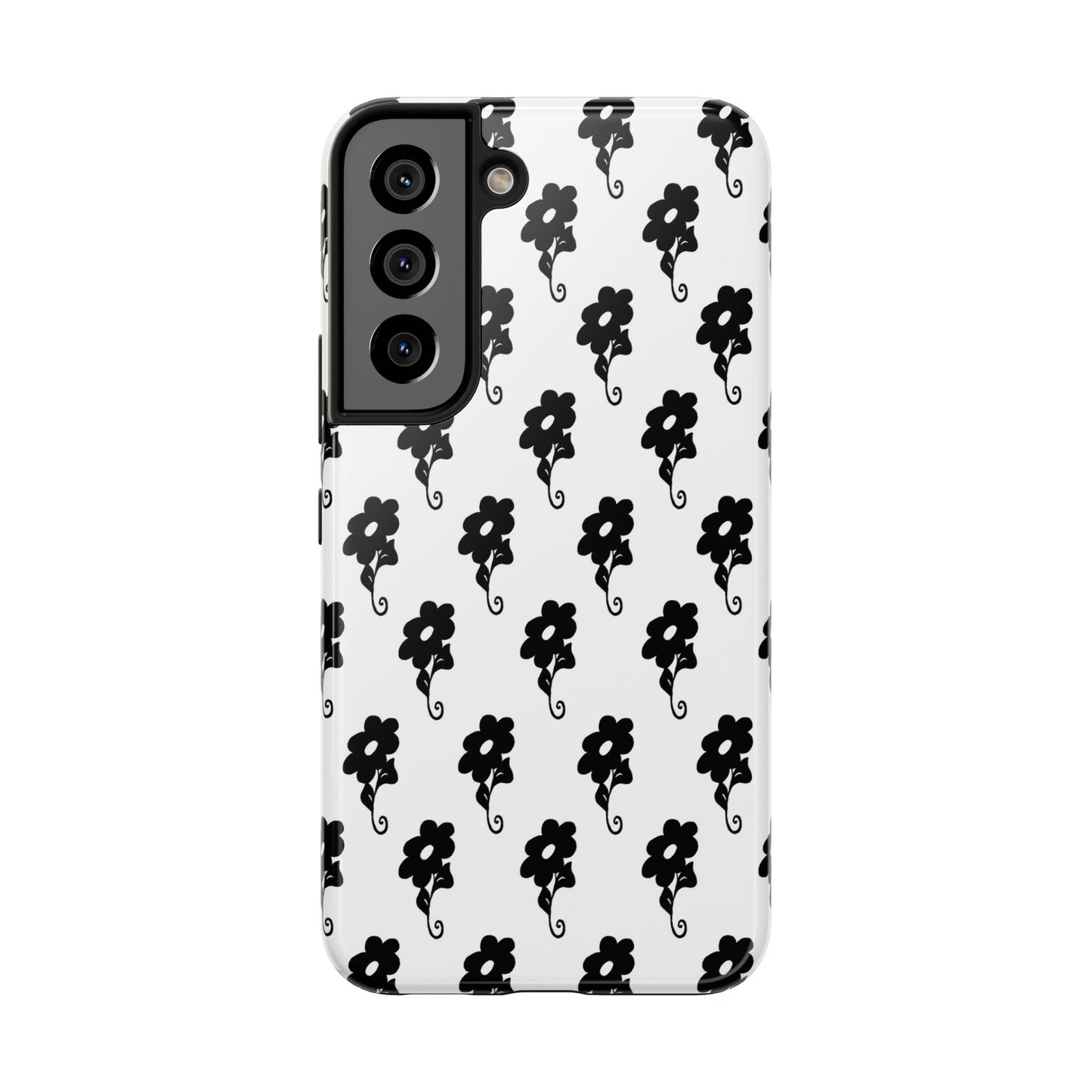 Flowers White / Black Phone Case