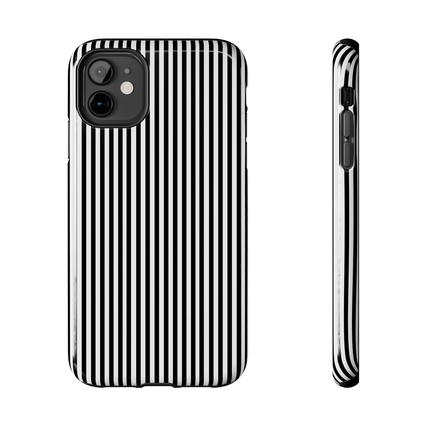 Stripe White / Black Phone Case
