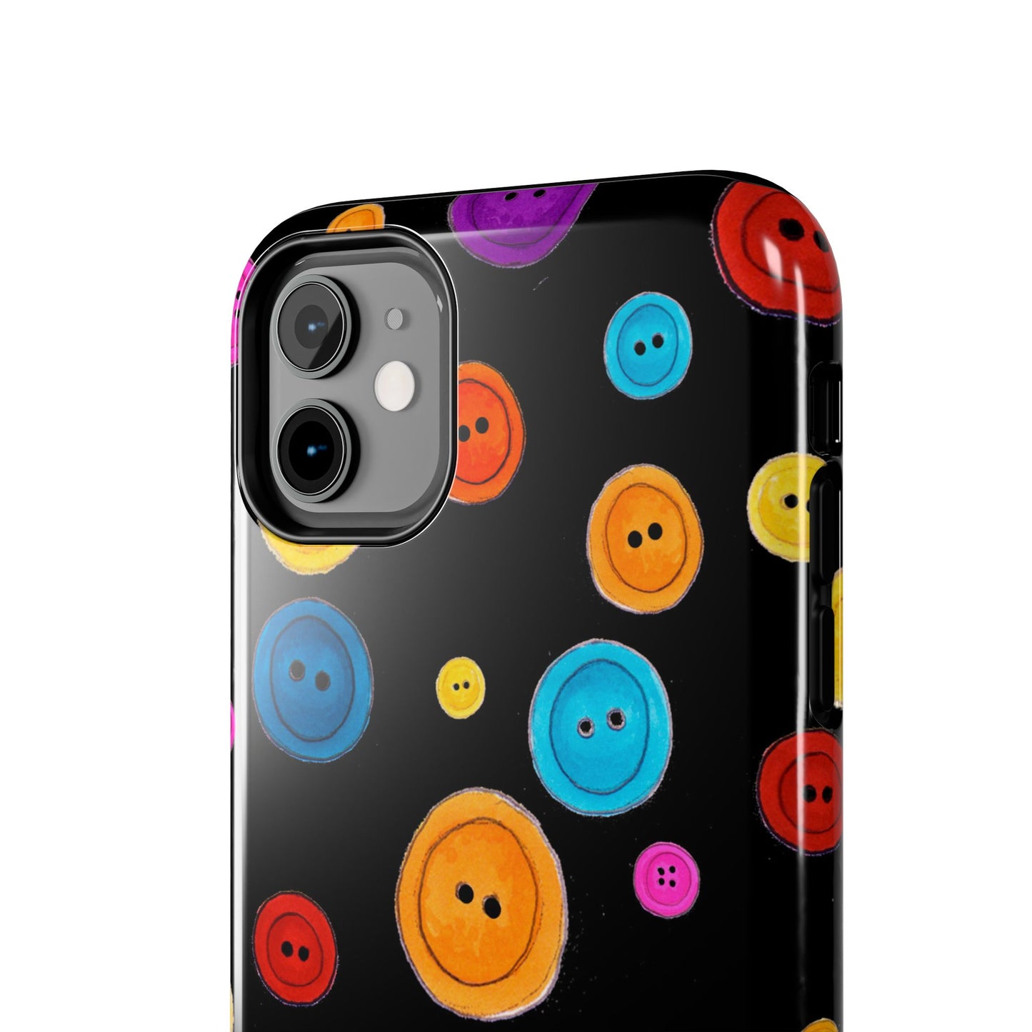 Button Dots Black Phone Case