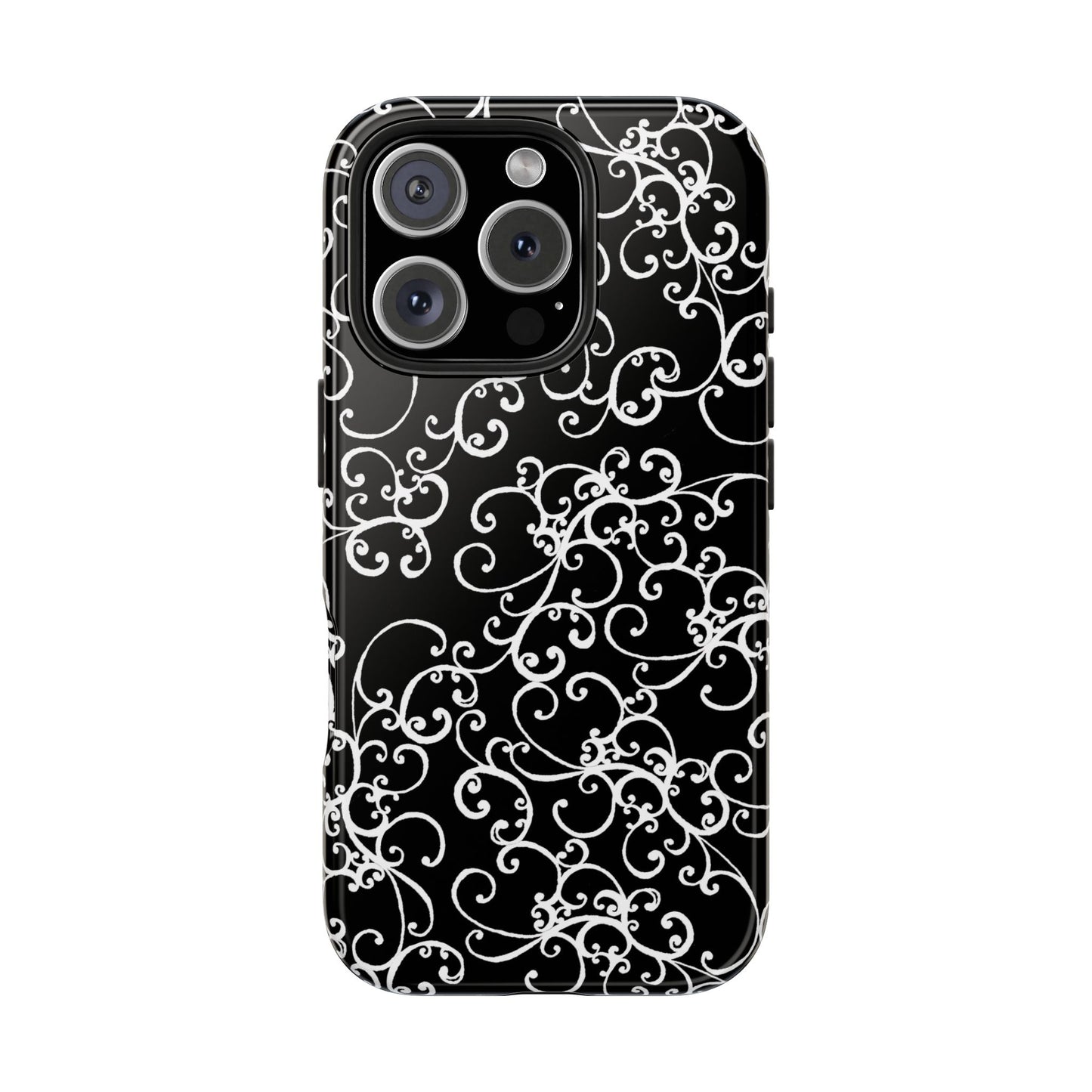 Elegant Scroll Black / White Phone Case