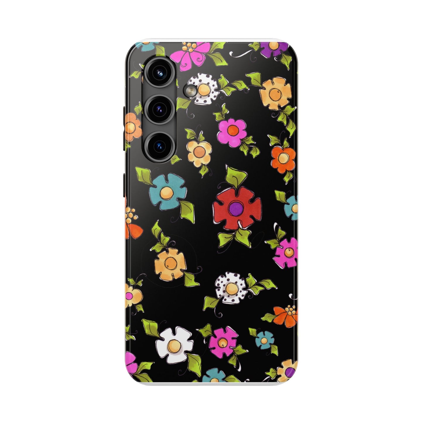 Dog Blooms Black Phone Case