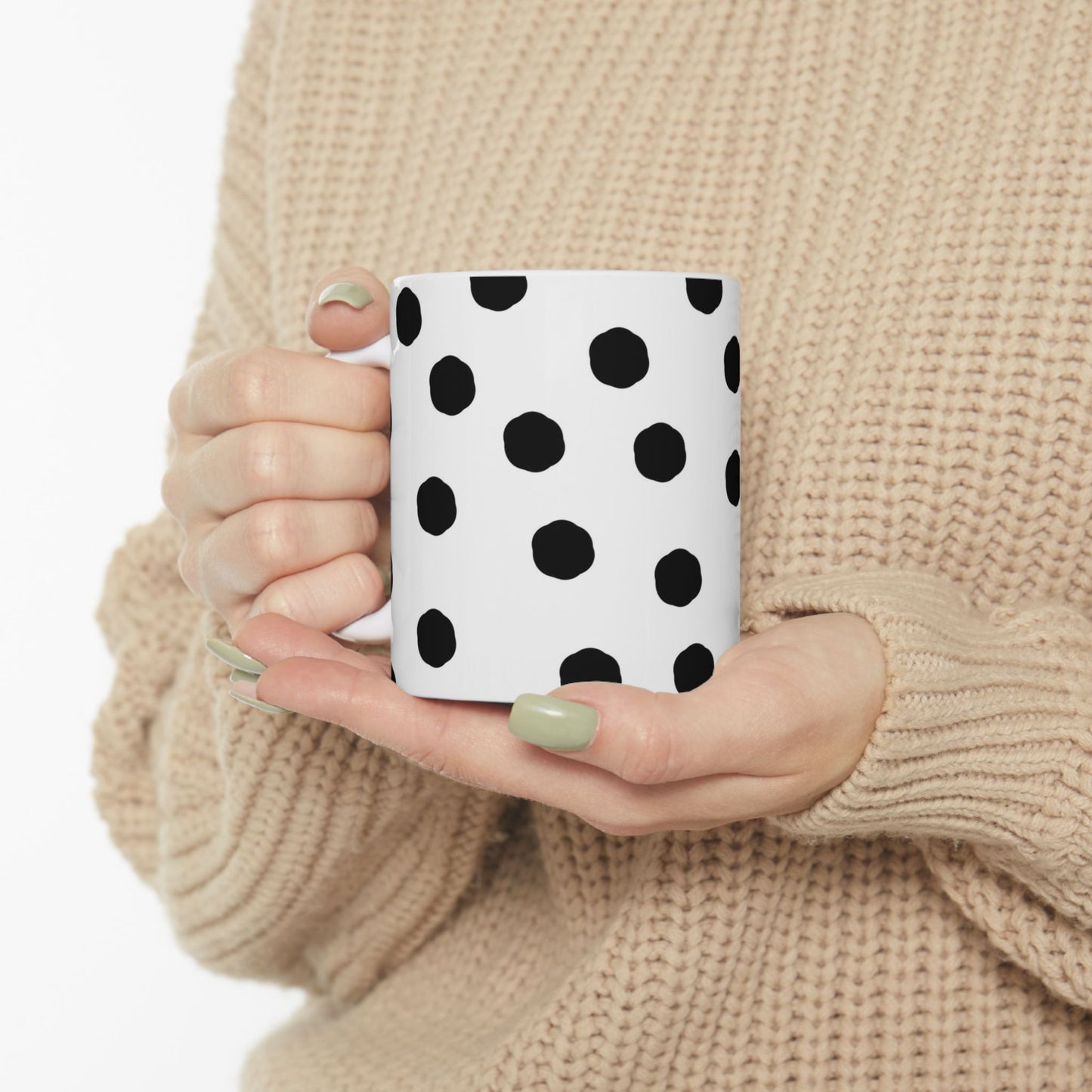 Jumbo Dots White / Black Cup