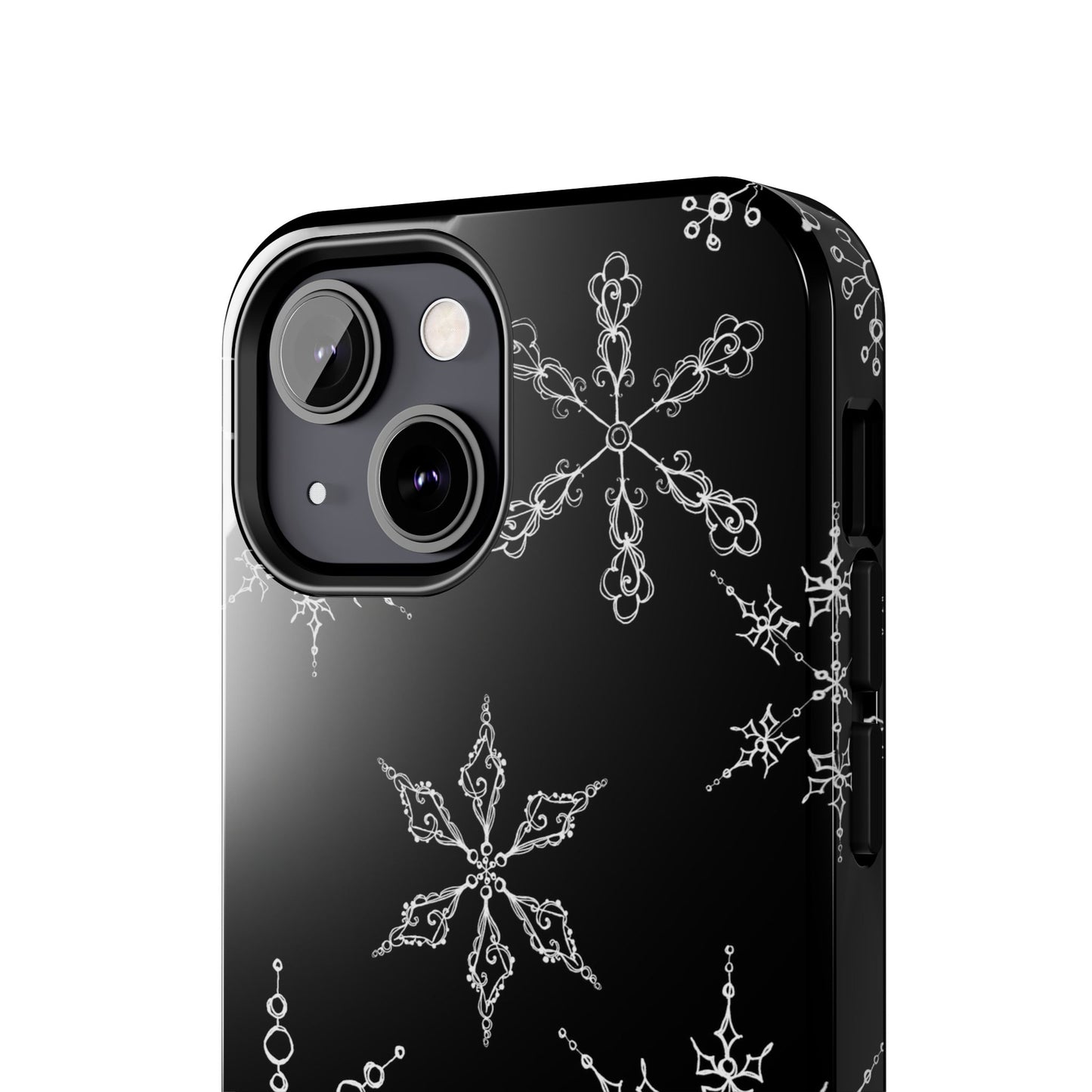 Snowflakes Black Phone Case