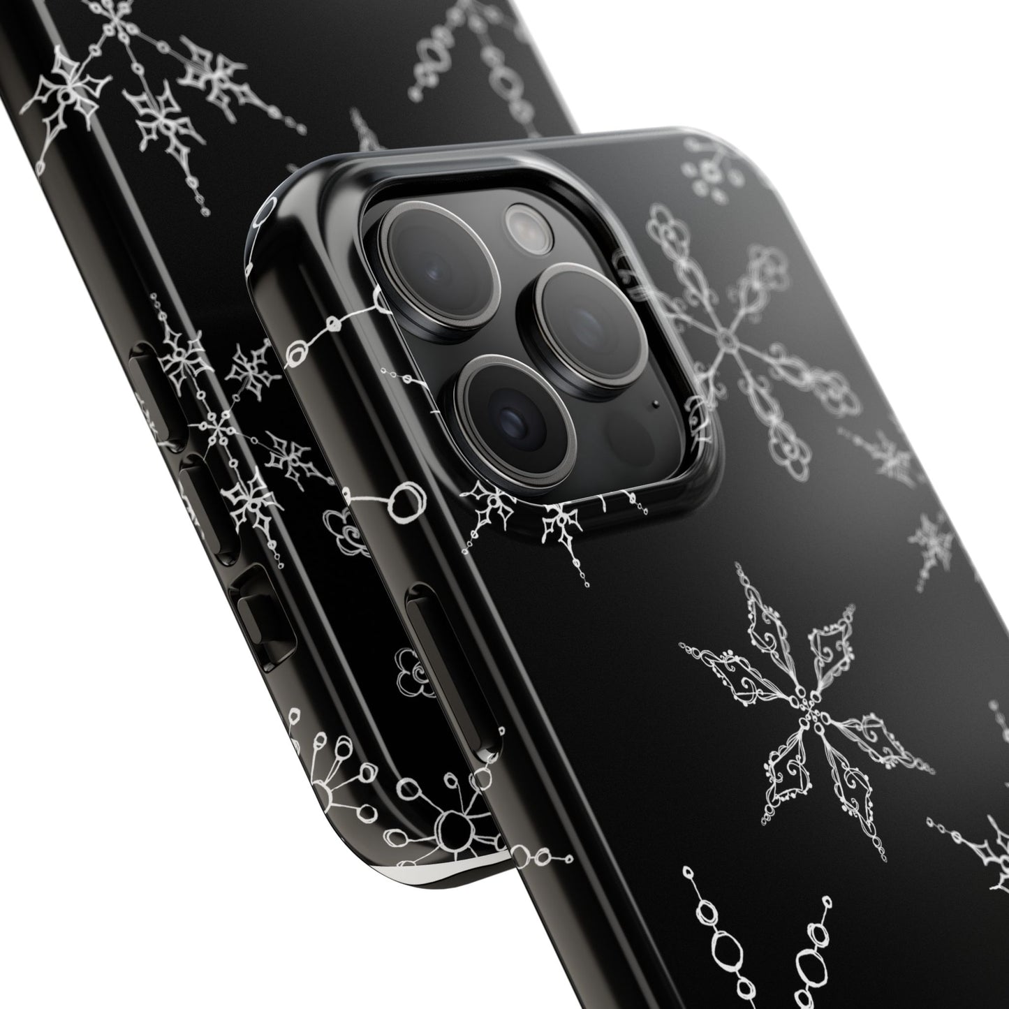 Snowflakes Black Phone Case