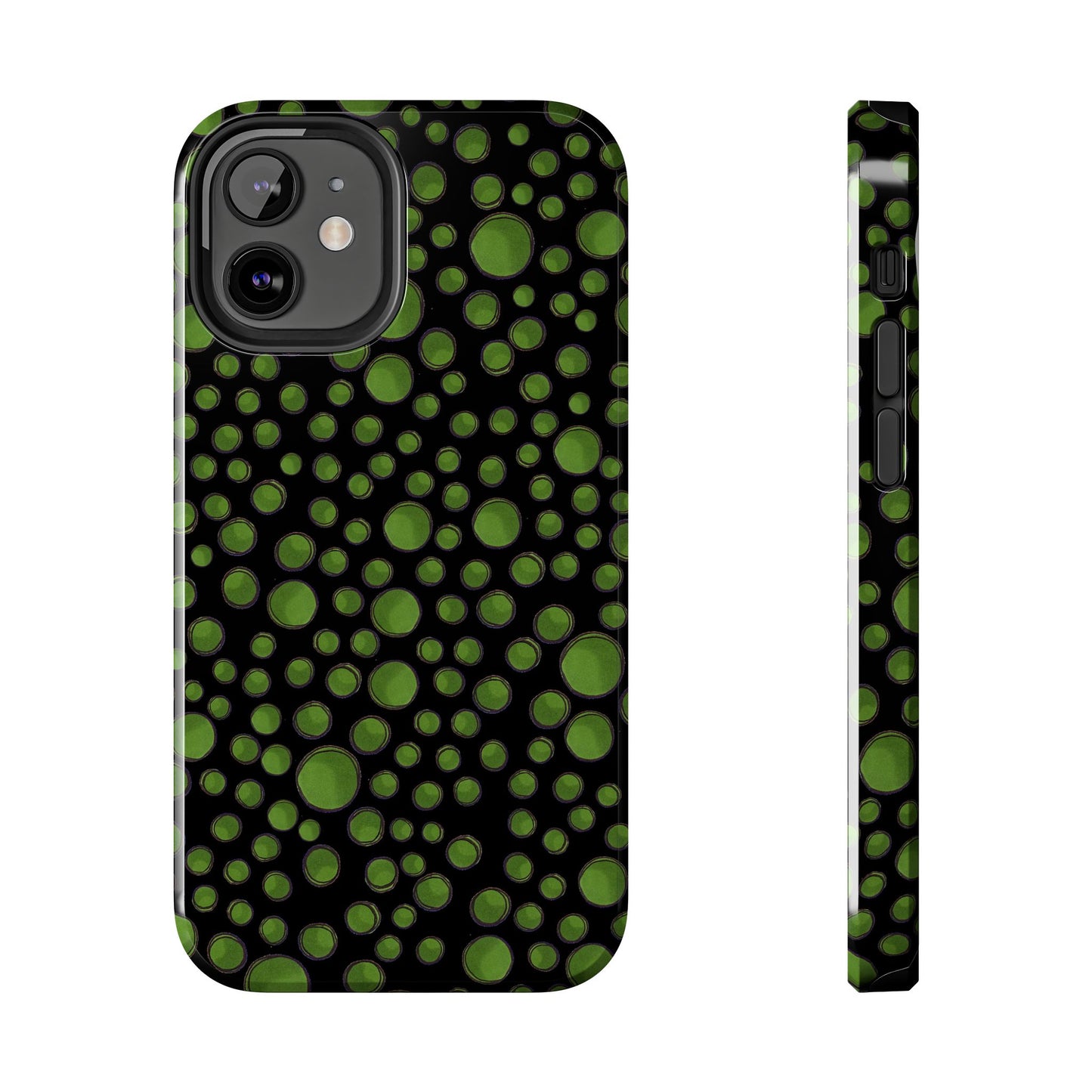 Dot Assortment Black / Green Phone Case
