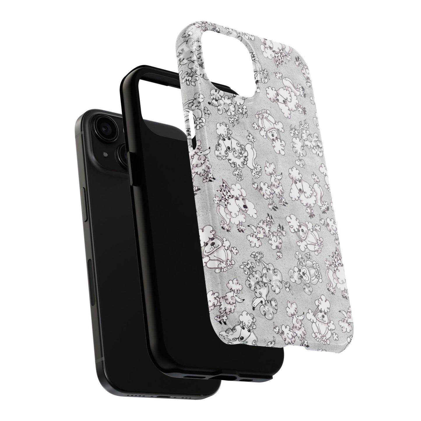 Paris Poodles Silver Phone Case