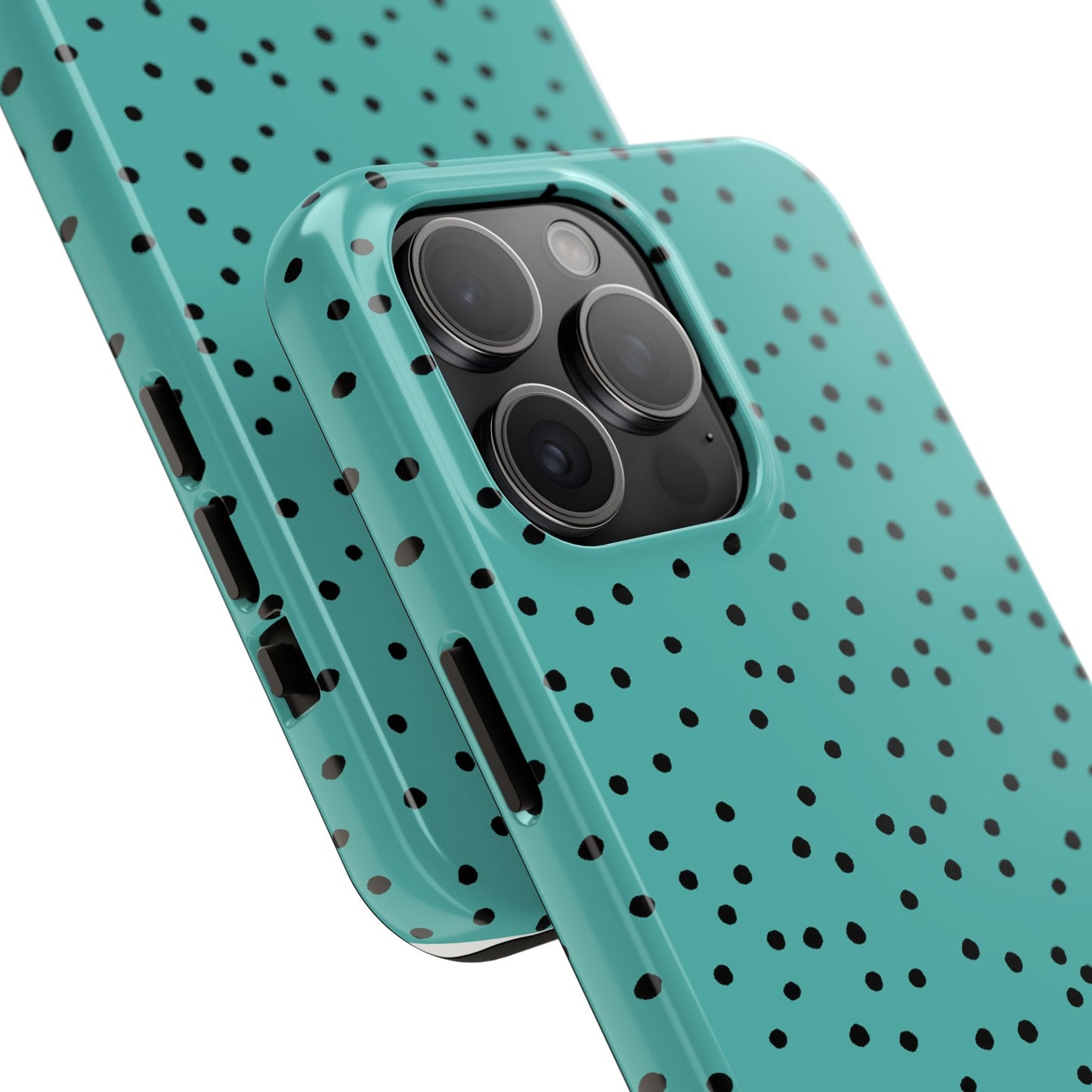 Dinky Dots Turquoise / Black Phone Case